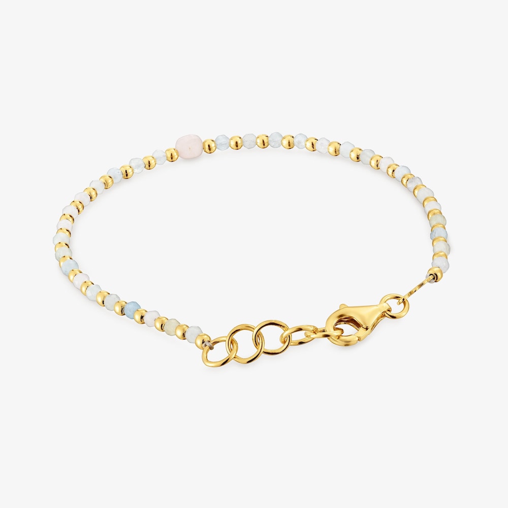Ball Bracelet with 18K gold vermeil, beryllium and morganite Basic Colors