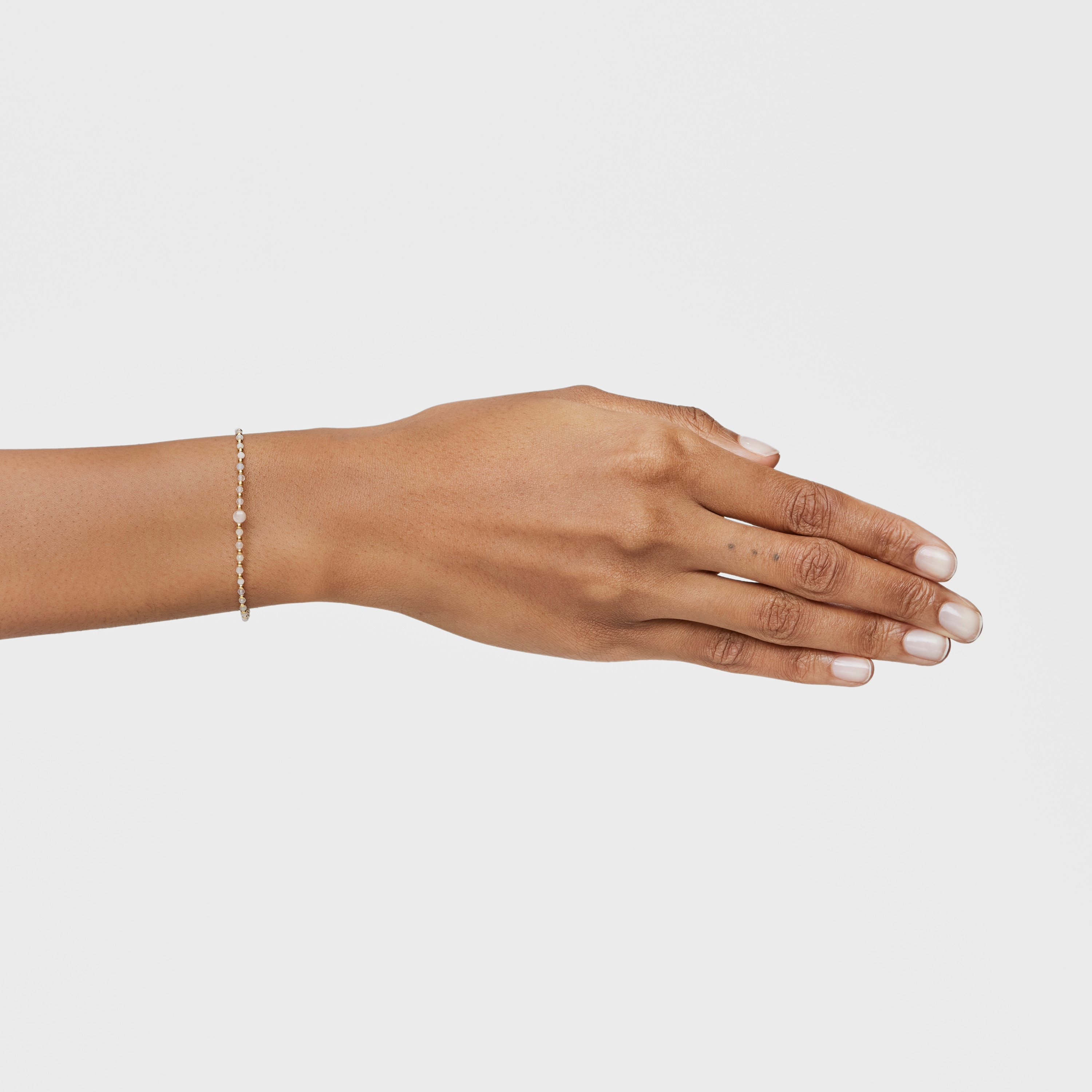 Ball Bracelet with 18kt gold plating over silver, beryllium and morganite Basic Colors