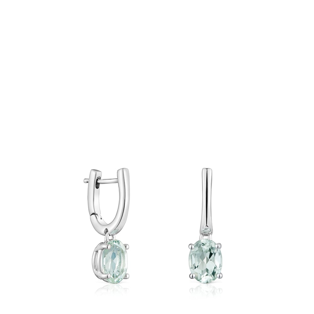 Basic Colors silver and prasiolite Earrings