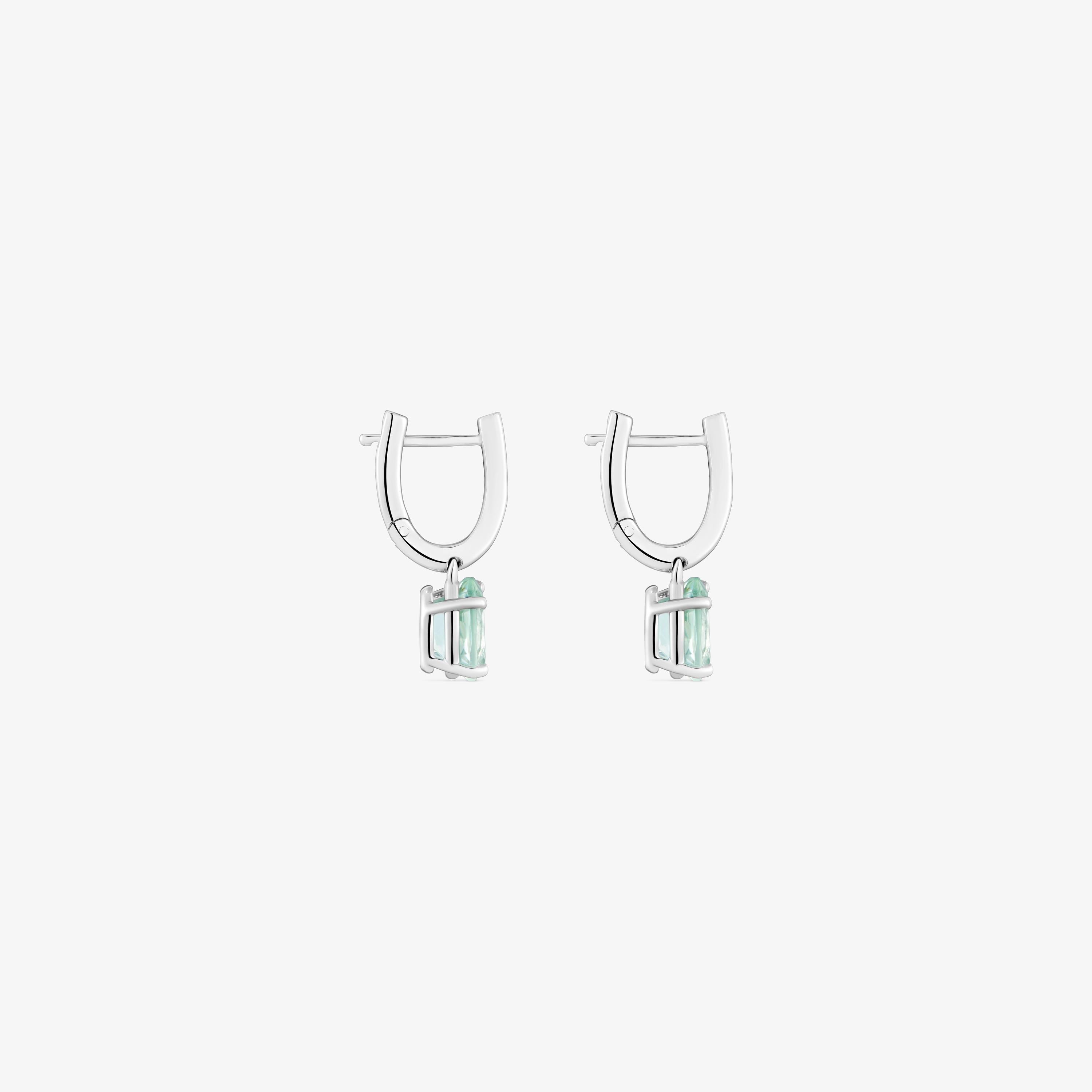 Basic Colors silver and prasiolite Earrings