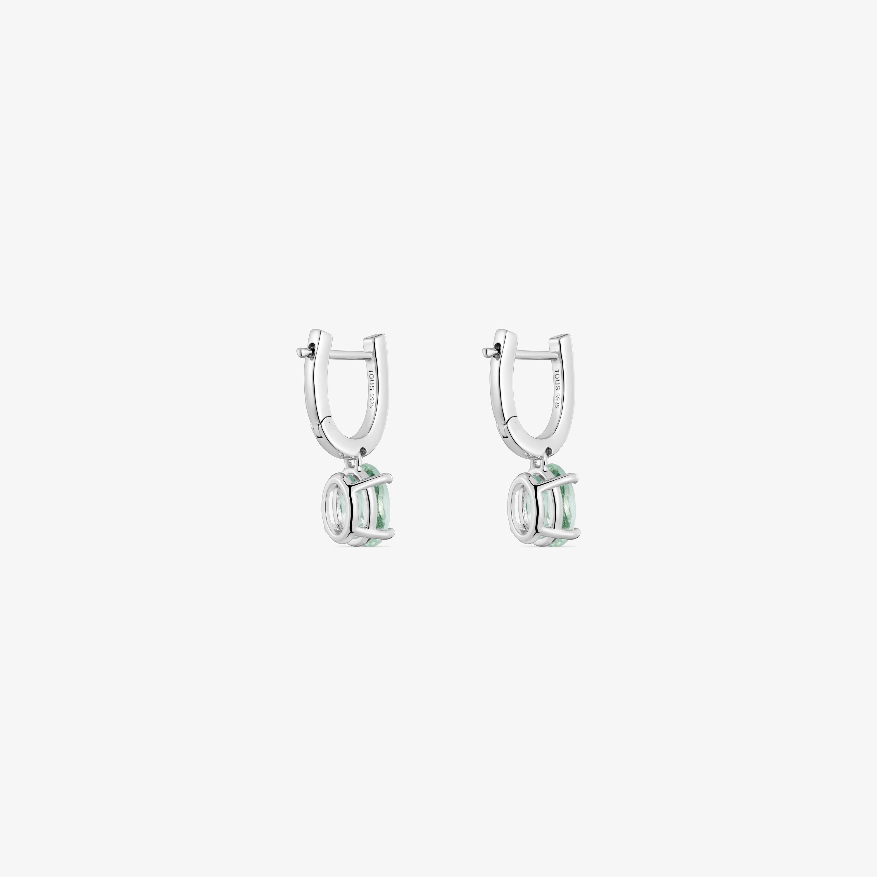 Basic Colors silver and prasiolite Earrings