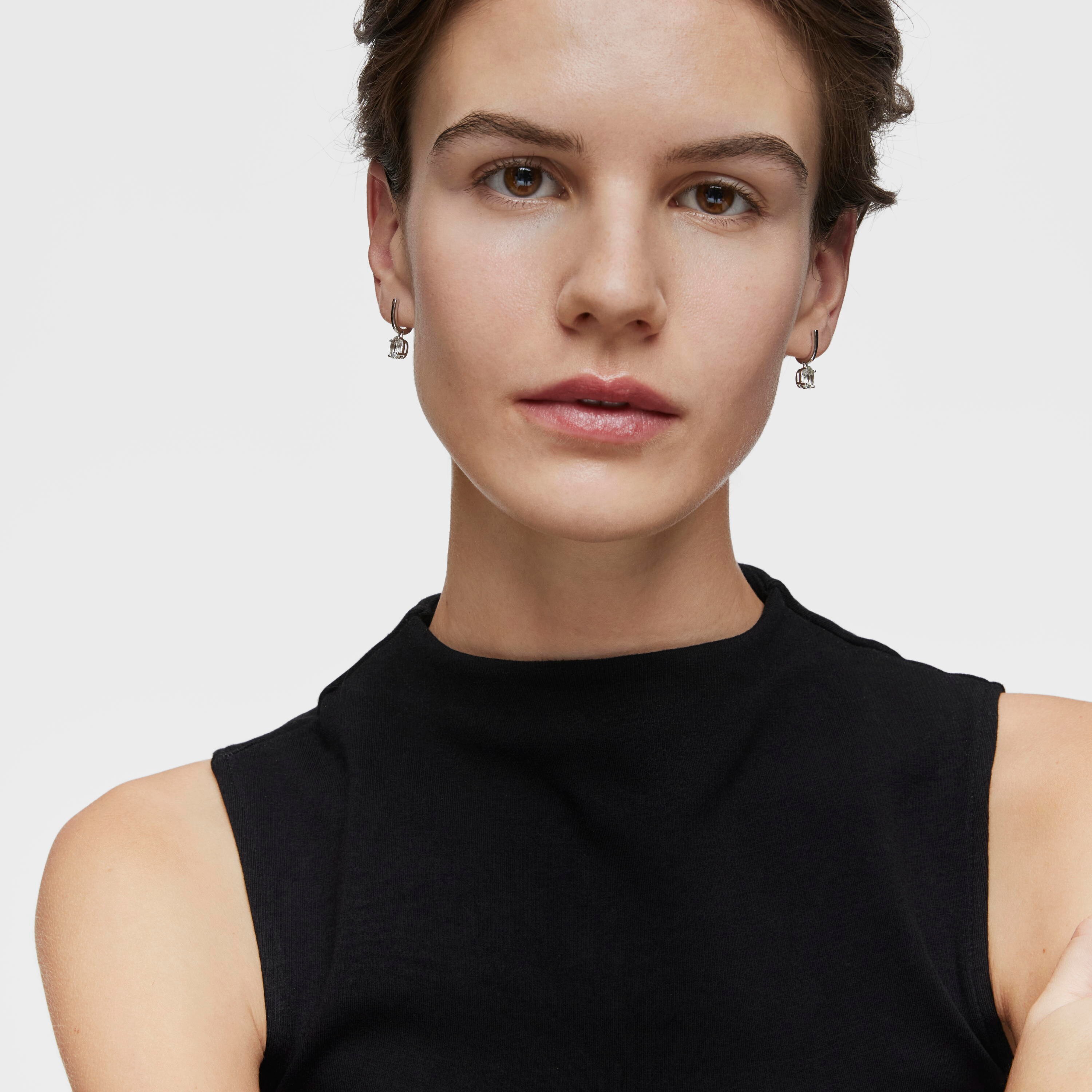 Basic Colors silver and prasiolite Earrings