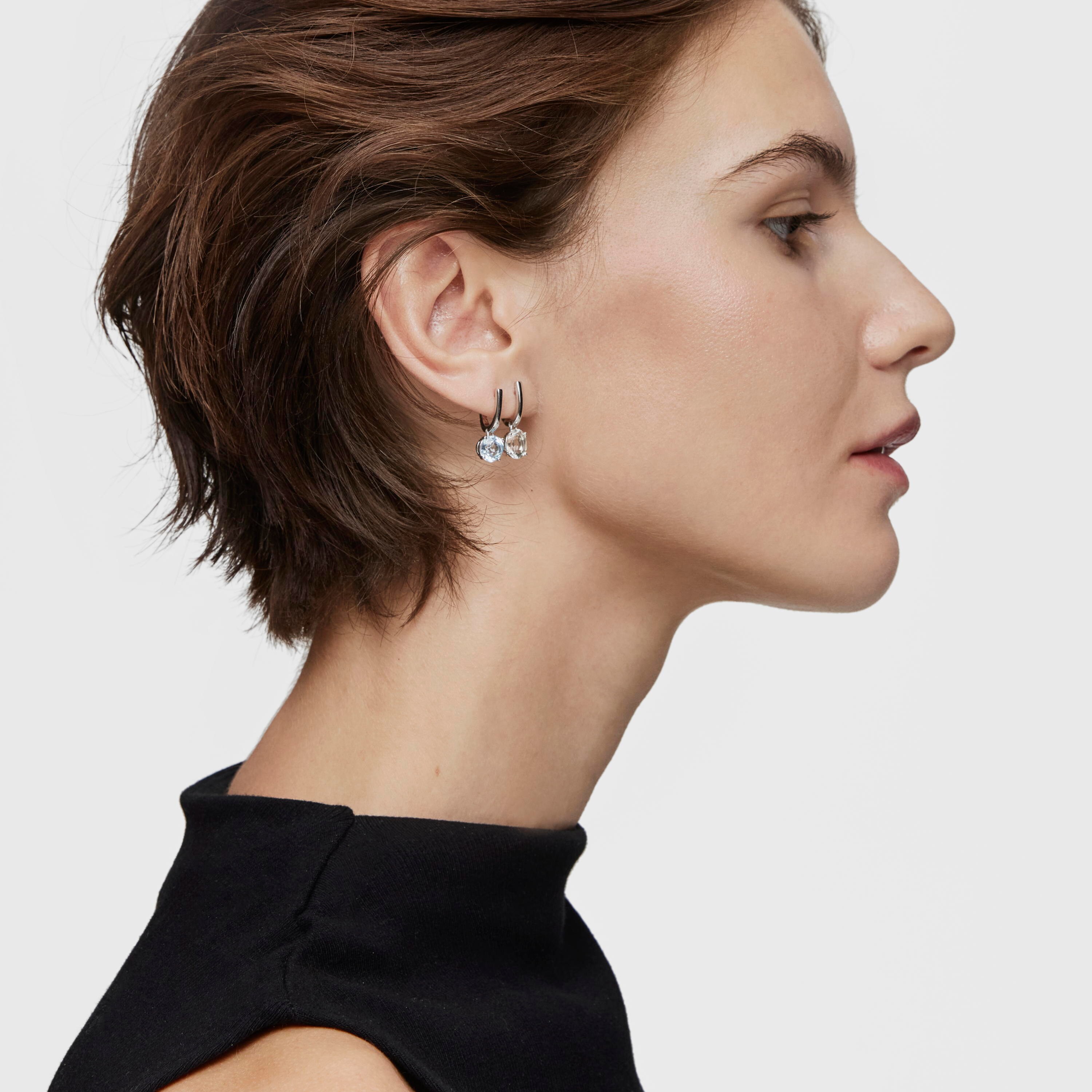 Basic Colors silver and prasiolite Earrings