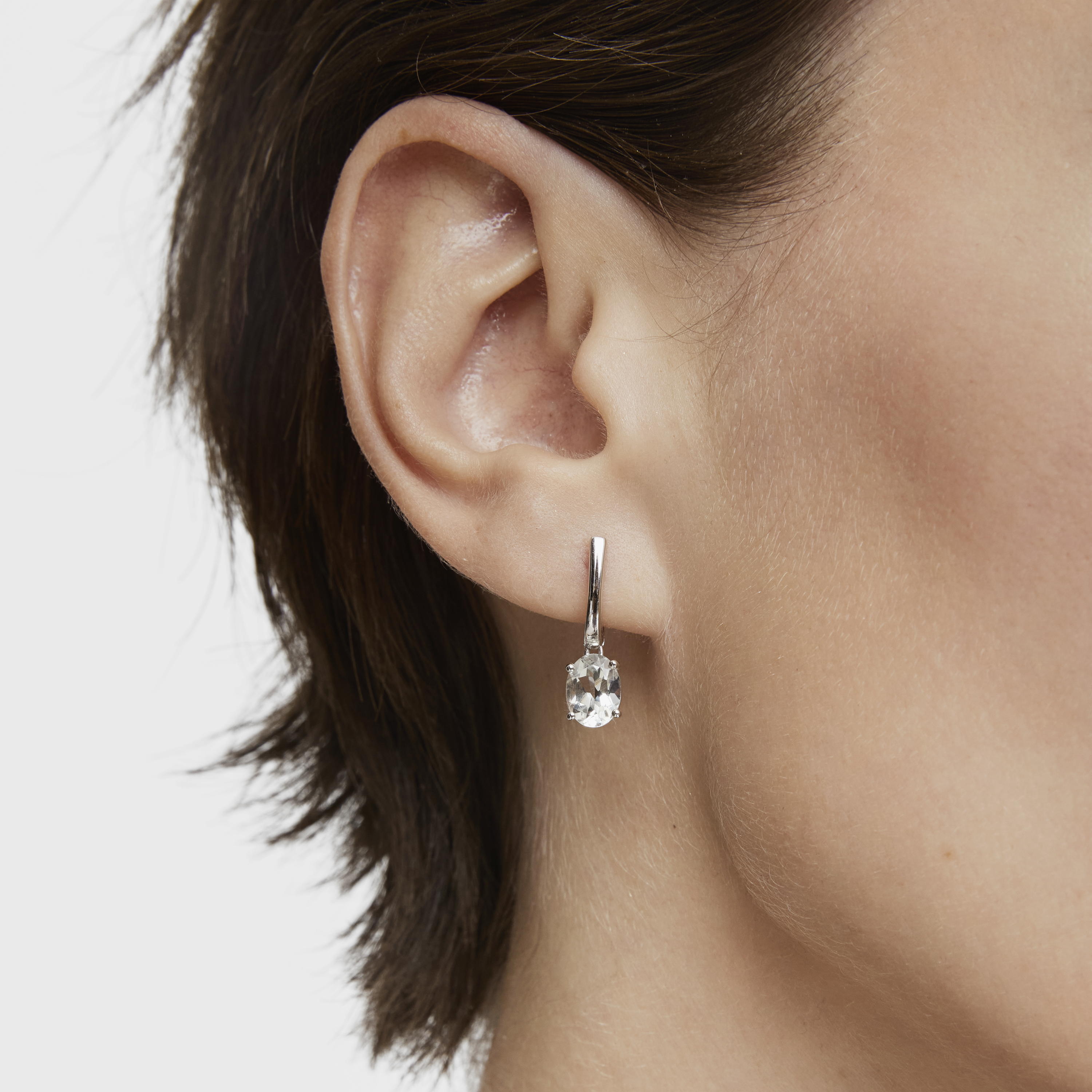 Basic Colors silver and prasiolite Earrings