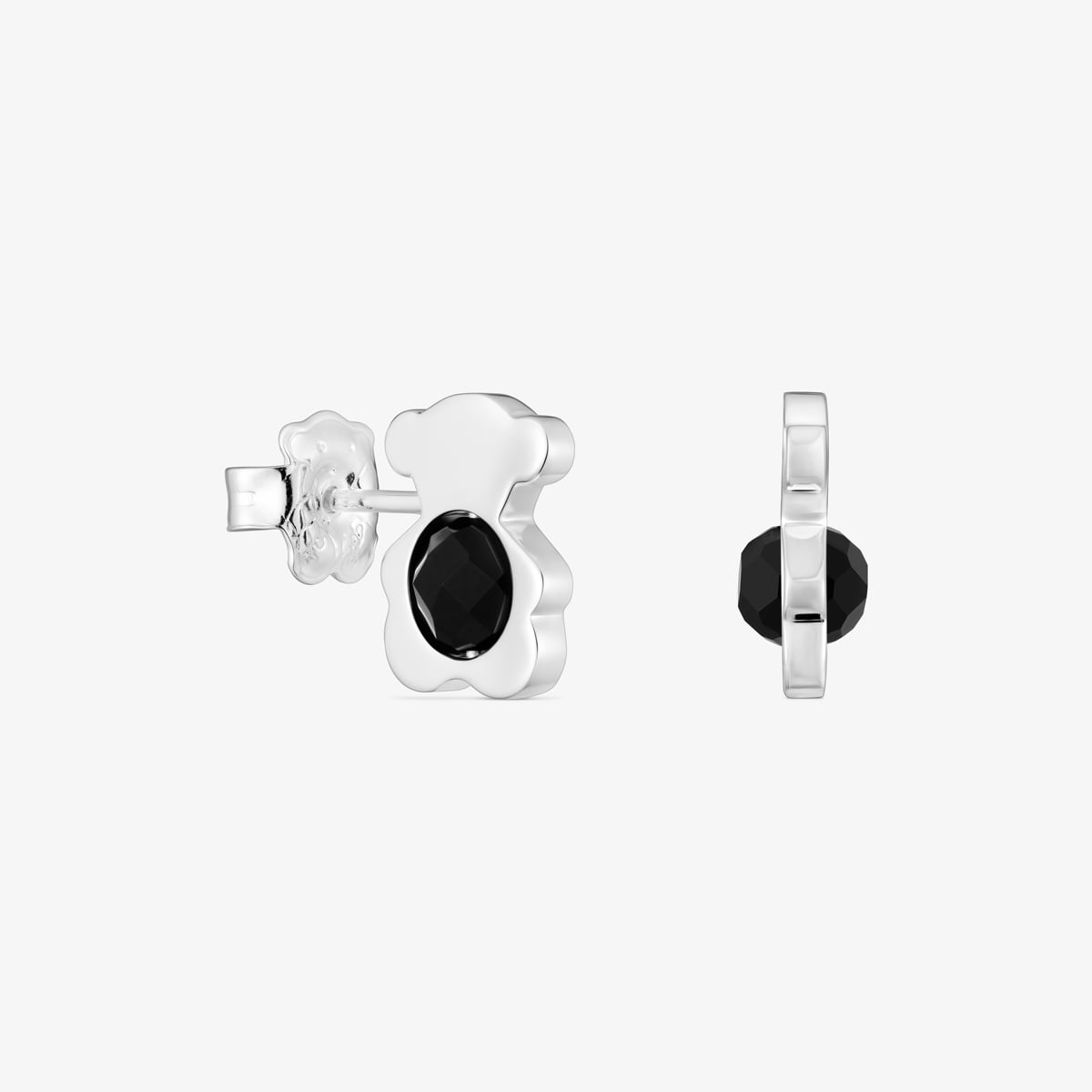 Tous - Pendientes Pequeños Oso De Plata Con Ónix 12 Mm I-Bear - Negro