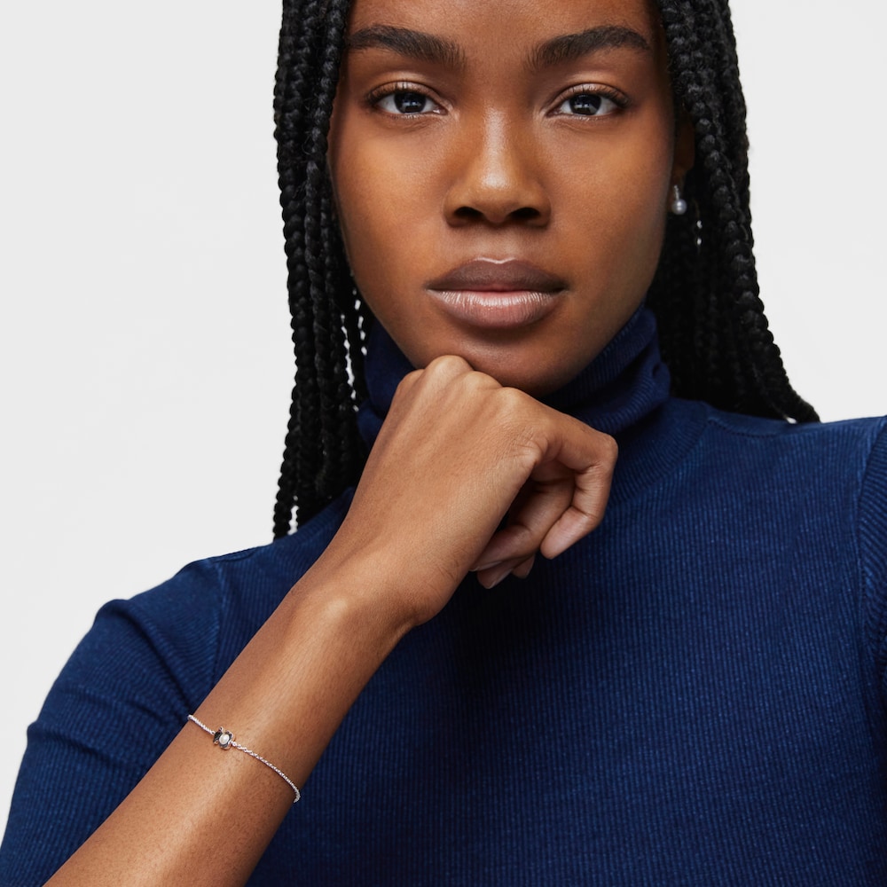 Strieborn&yacute; retiazkov&yacute; N&aacute;ramok s medved&iacute;kom a kultivovanou perlou I-Bear