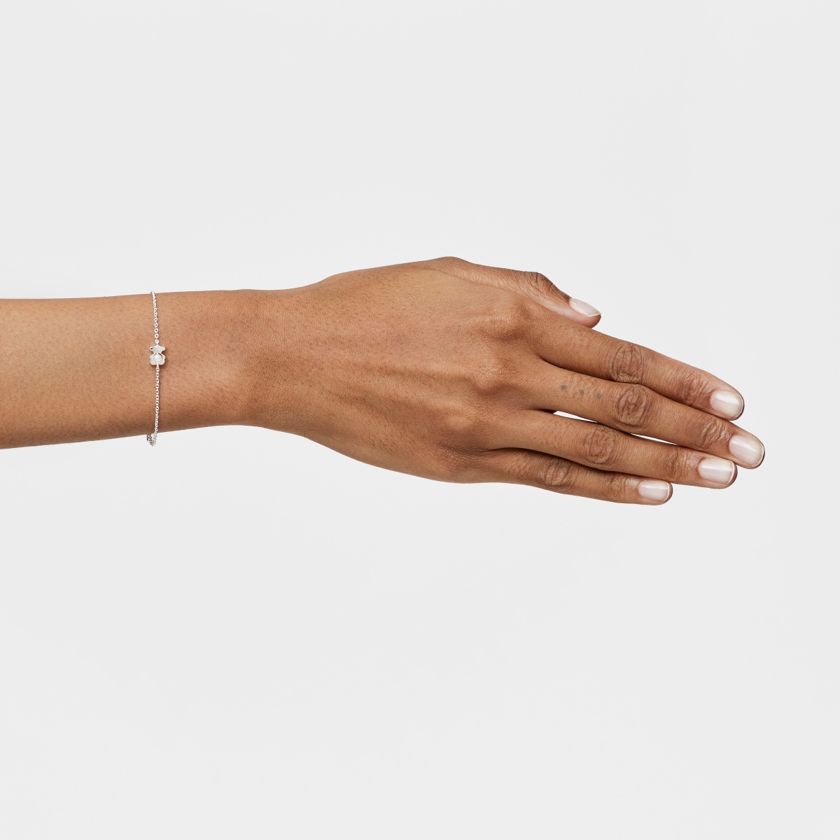Pulsera cadena con oso de plata y perla cultivada I-Bear