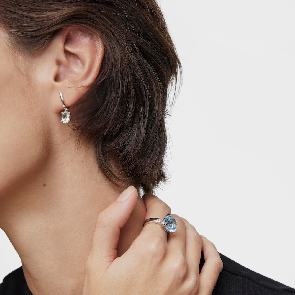 Bague en argent avec diamant et topaze Basic Colors