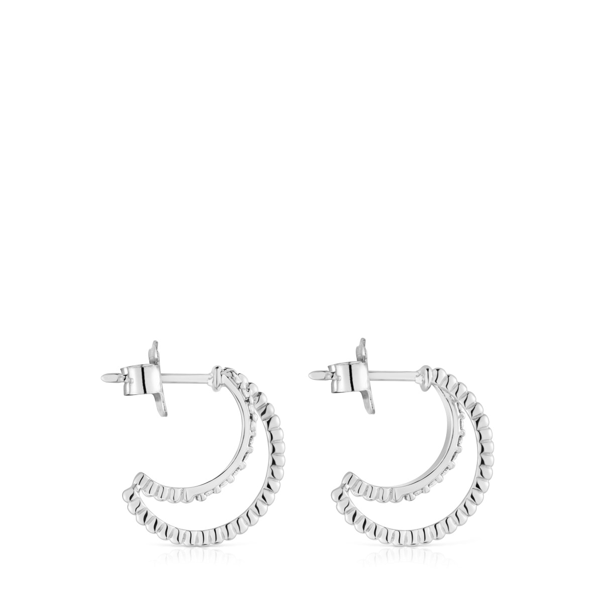 Short double hoop white gold Earrings with Diamonds Les Classiques