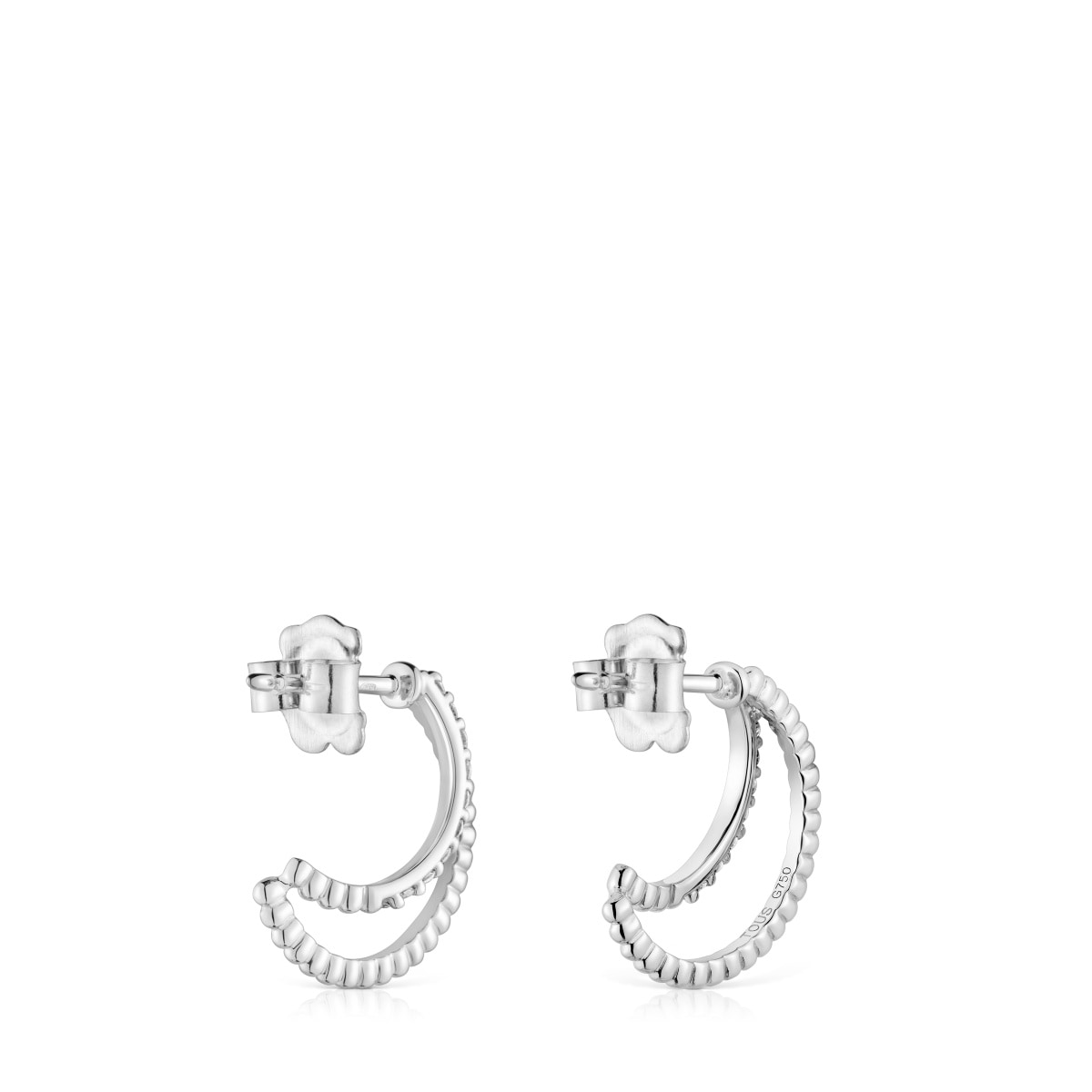 Short double hoop white gold Earrings with Diamonds Les Classiques