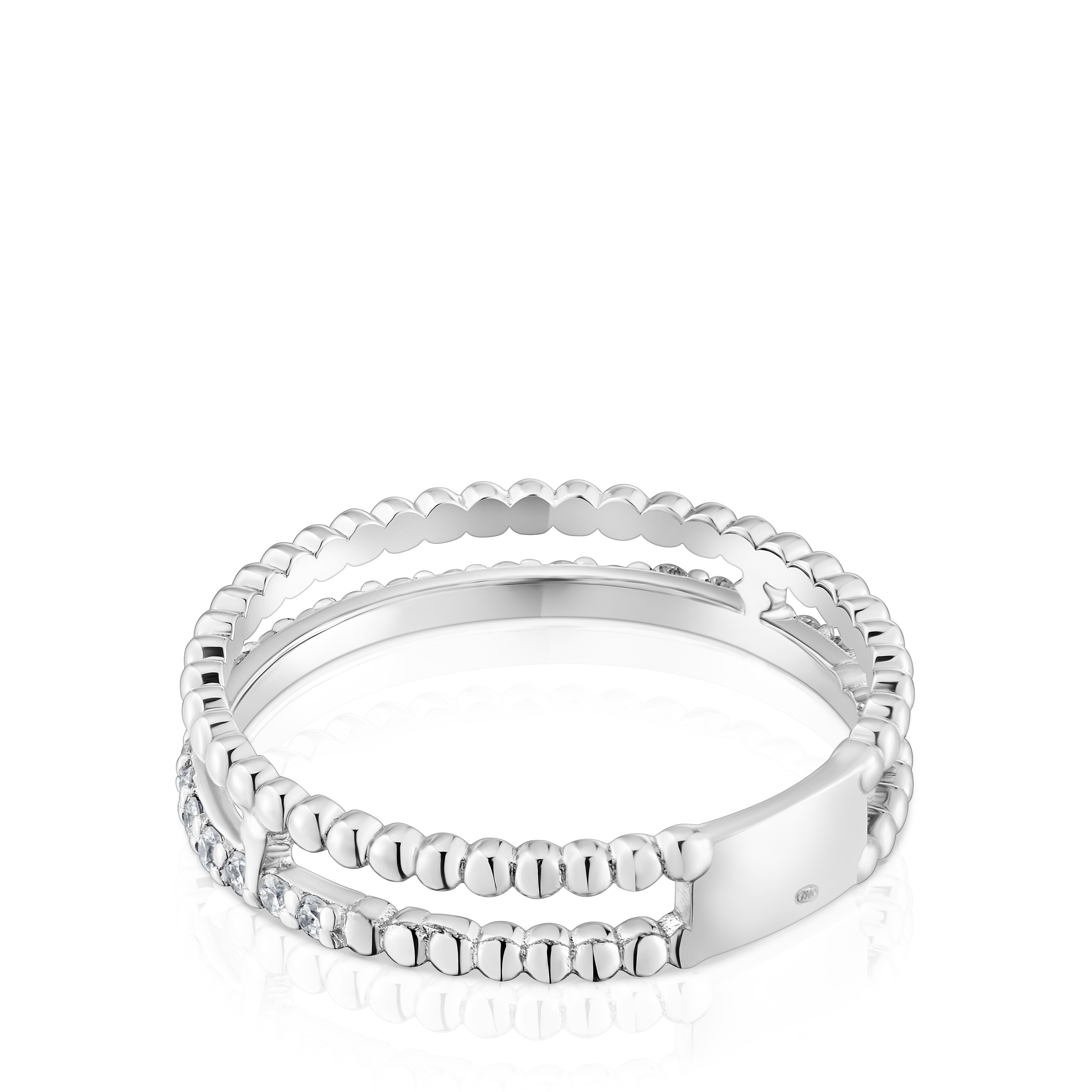 Medium double Ring in white gold with diamonds Les Classiques