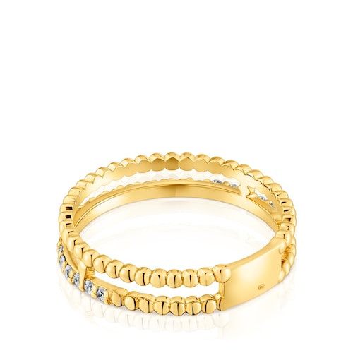 Anillo doble mediano de oro y diamantes Les Classiques