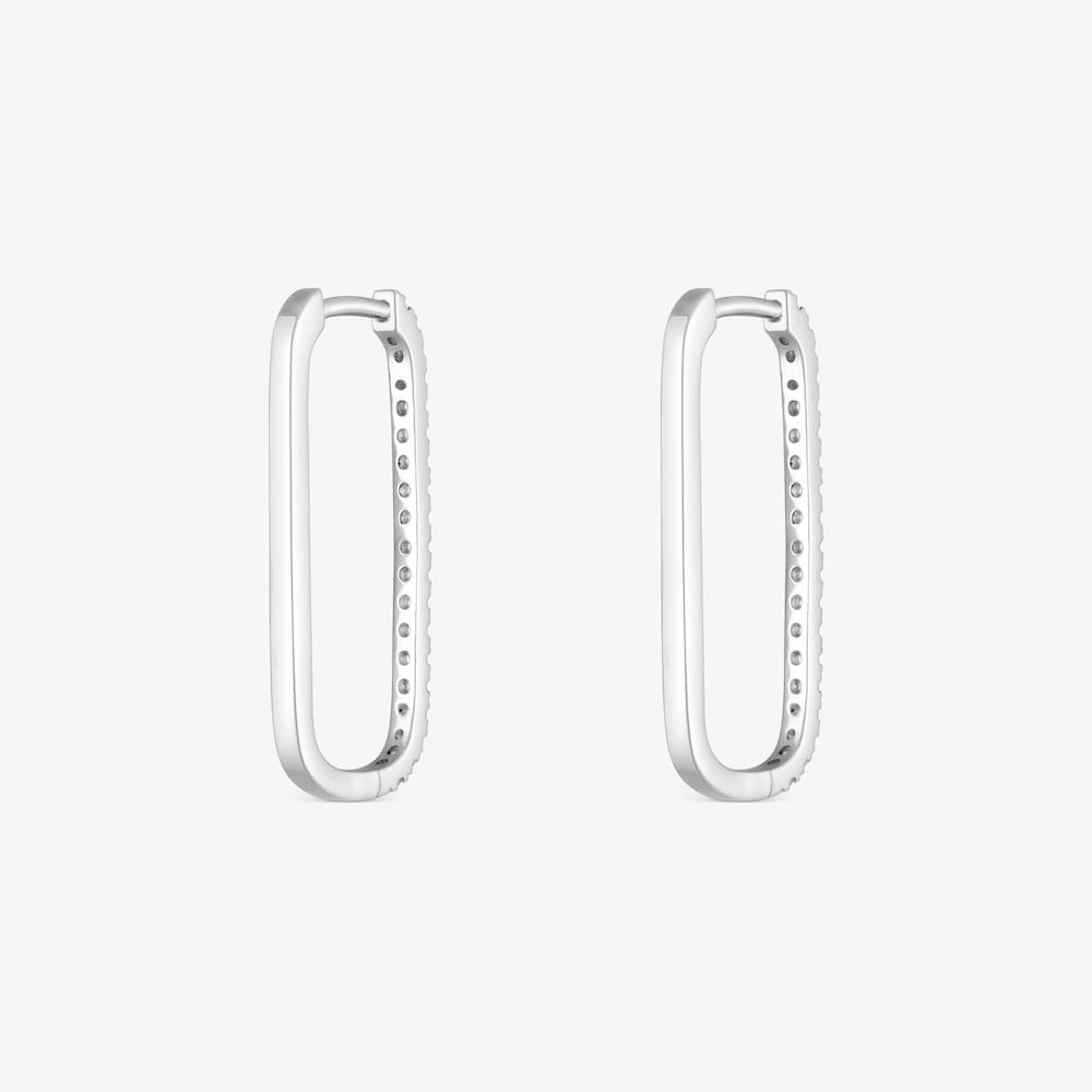 Długie owalne kolczyki Les Classiques wykonane z białego złota i diament&oacute;w