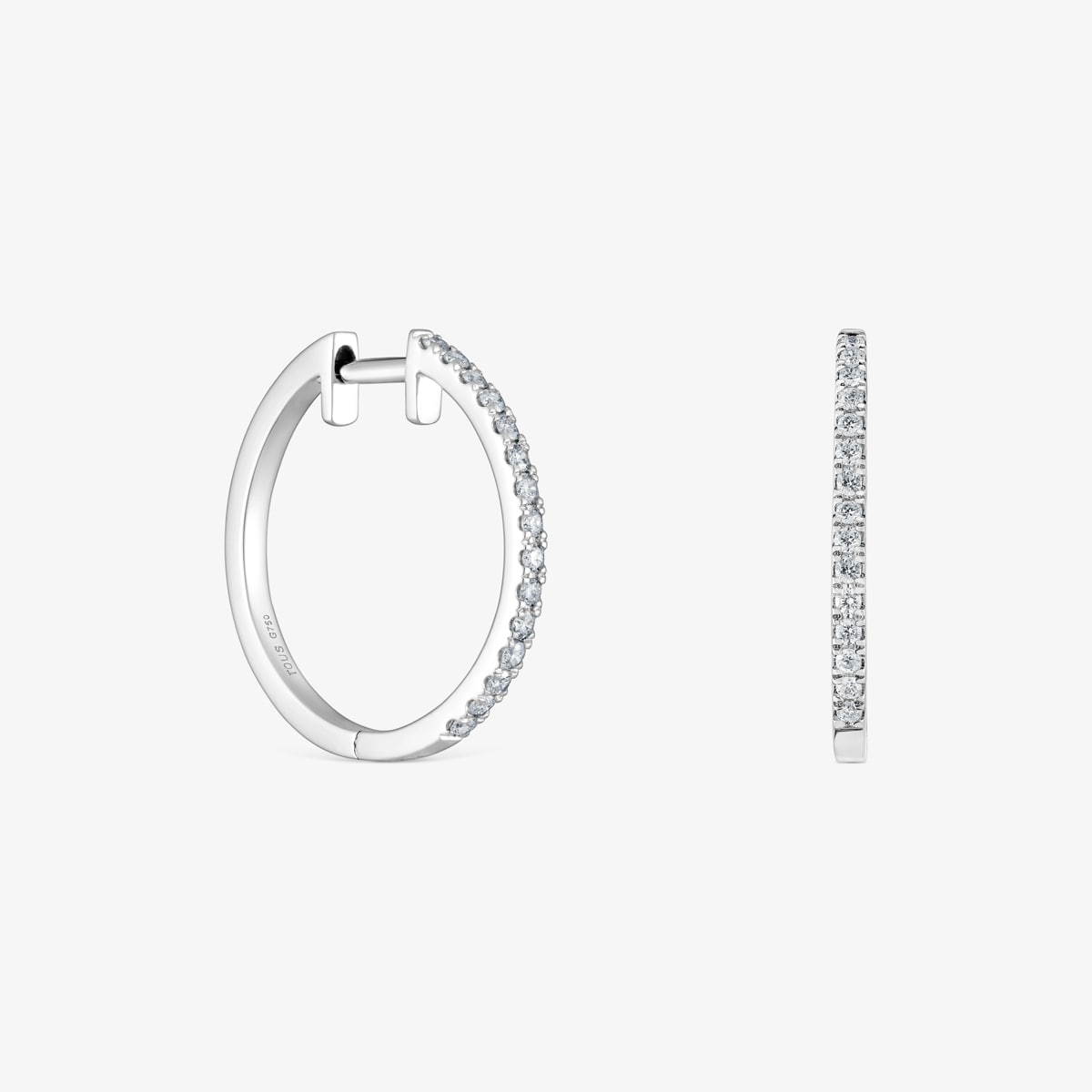 Tous - Pendientes Aro Cortos De Oro Blanco Con Diamantes 18 Mm Les Classiques - Transparente