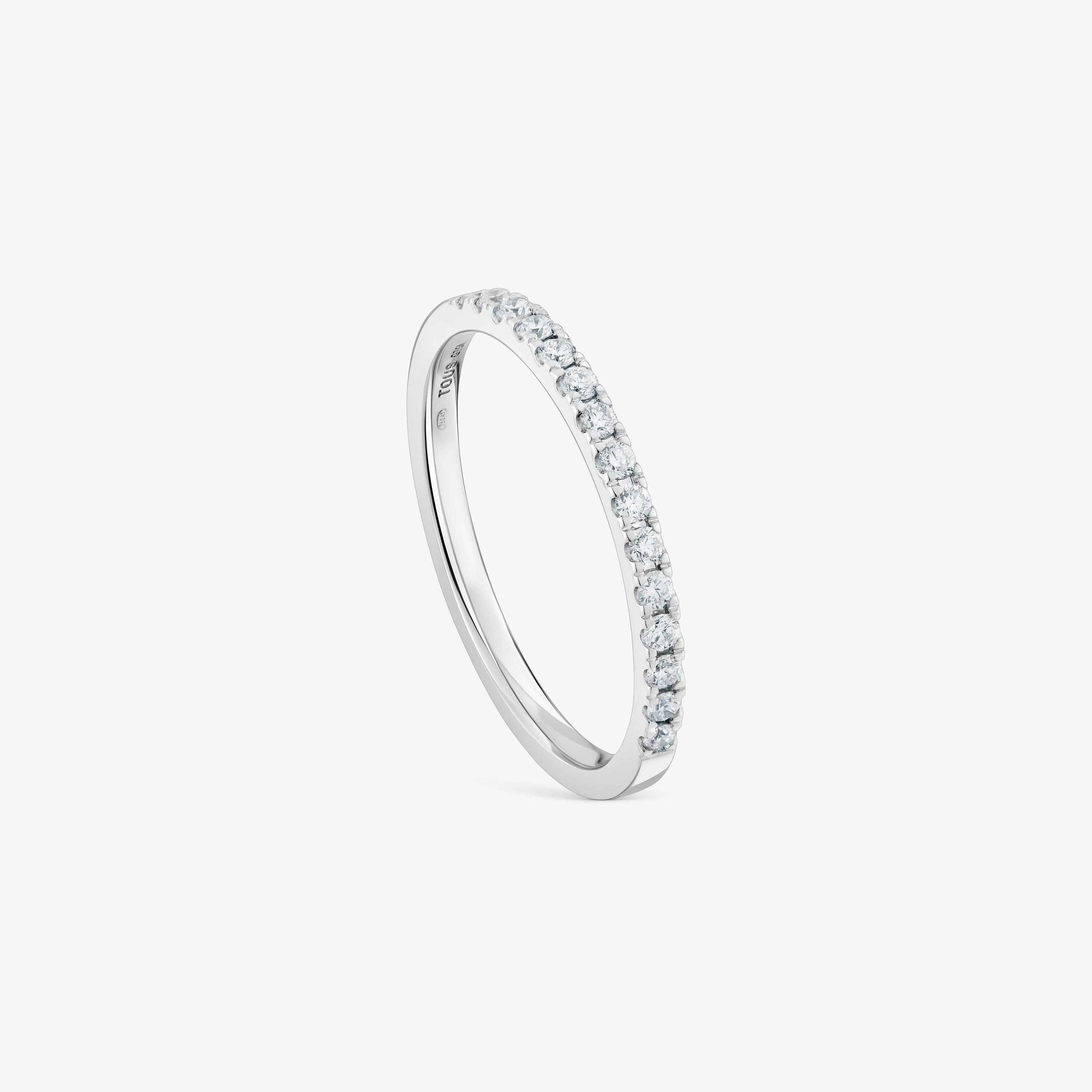 Medium Half eternity ring 18K white gold with diamonds Les Classiques