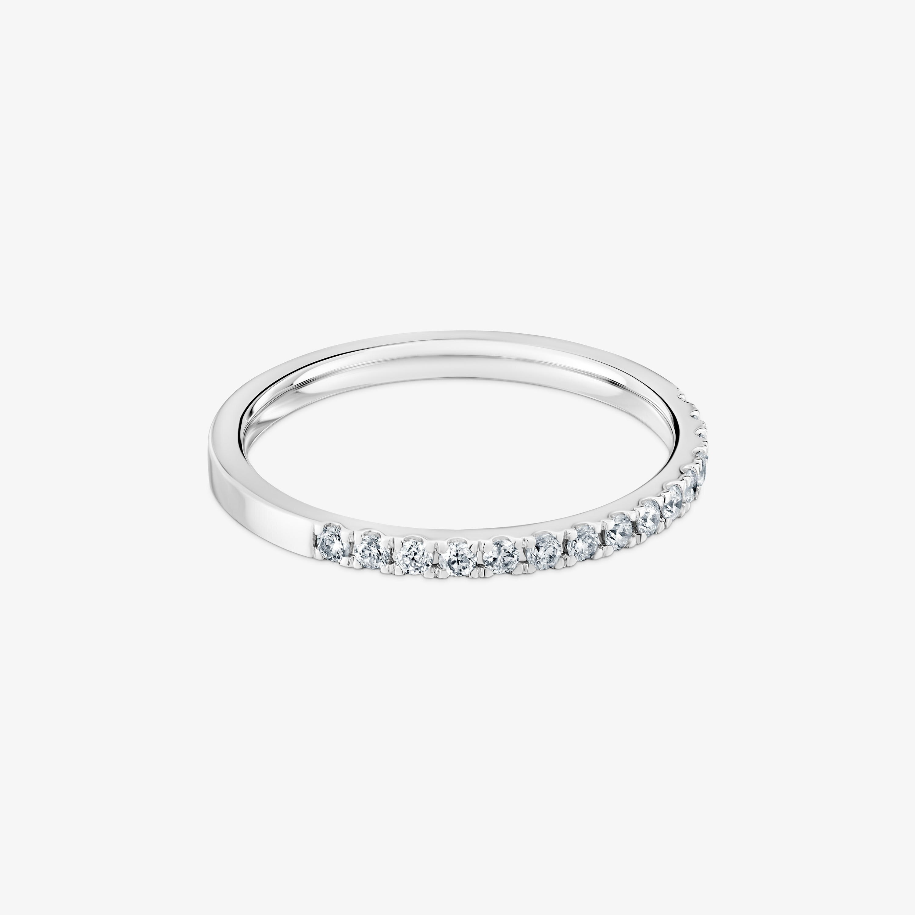 Medium Half eternity ring 18K white gold with diamonds Les Classiques