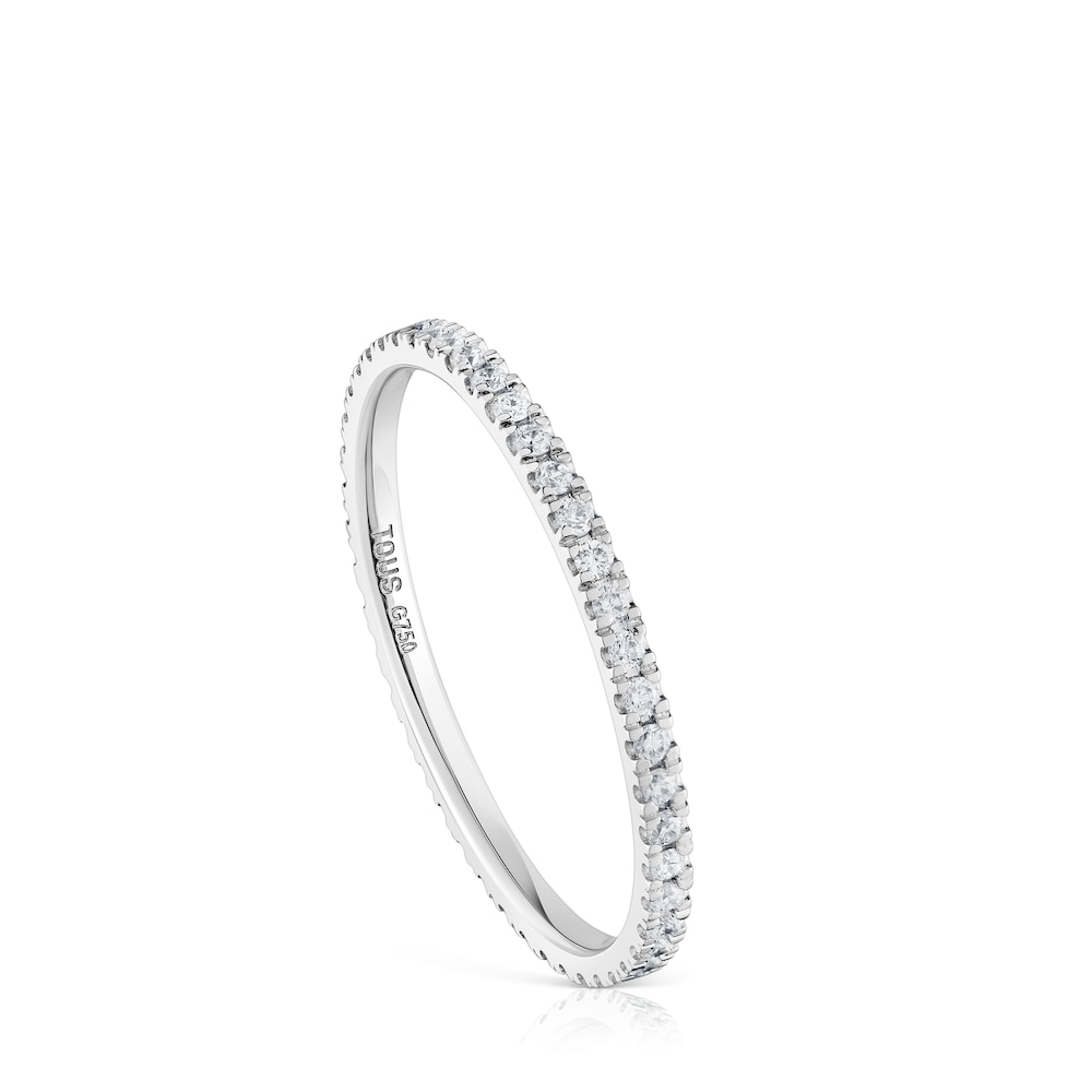Alianza de oro blanco con diamantes motivo Les Classiques image number 0