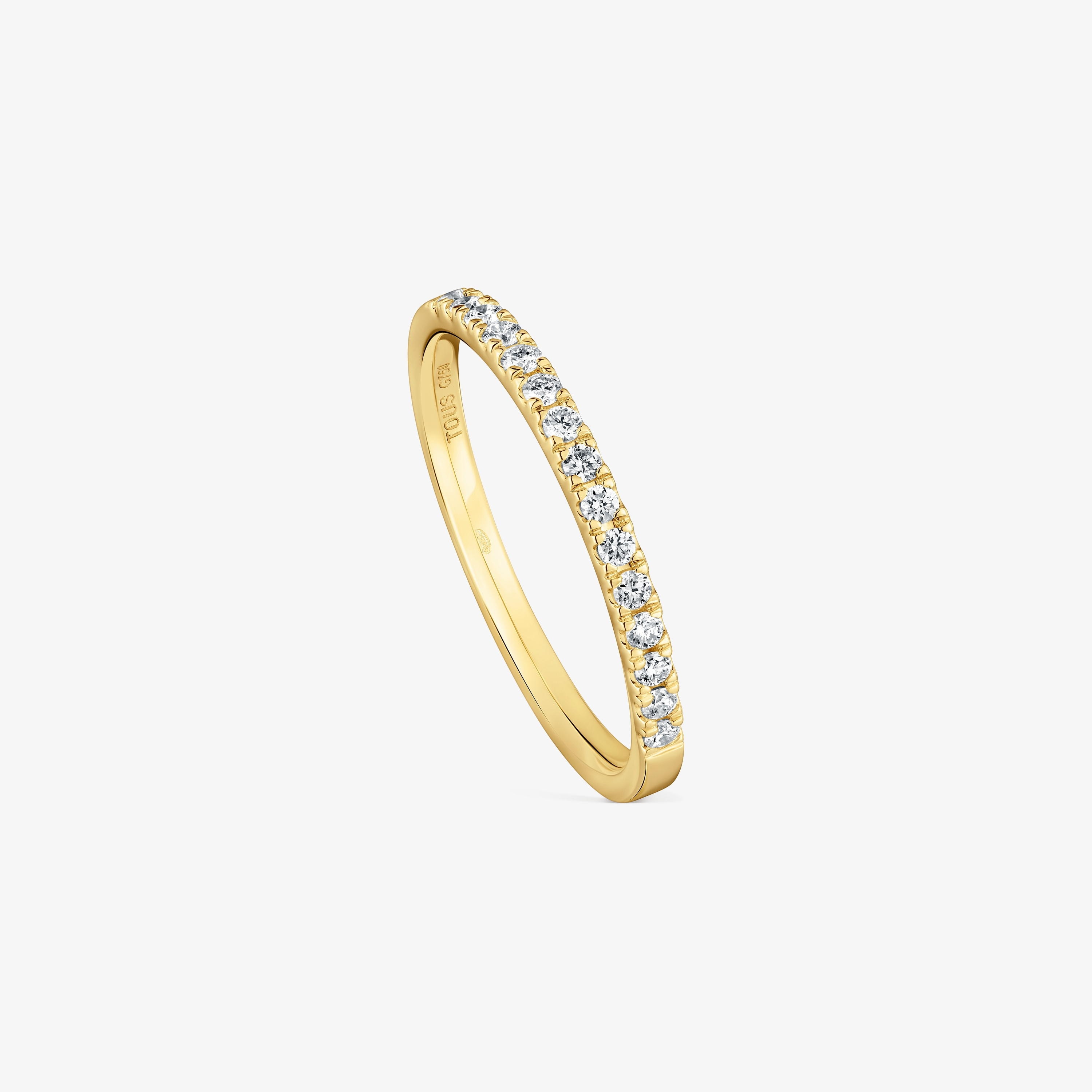 Medium Half eternity ring 18K solid gold with diamonds Les Classiques