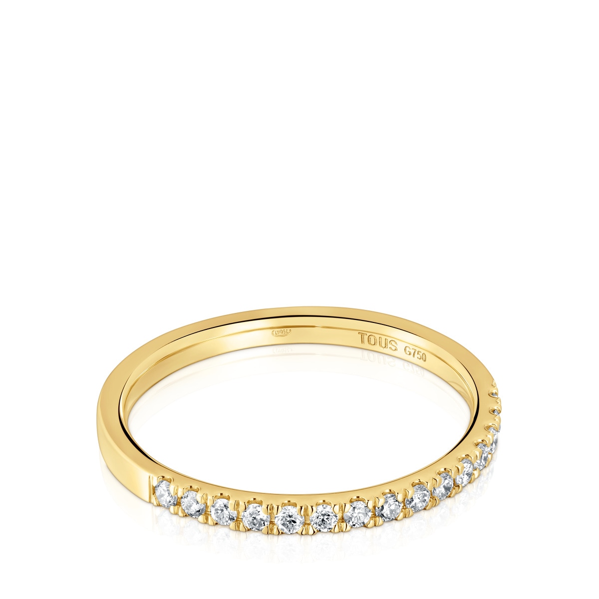 Anillo media alianza mediana de oro con diamantes Les Classiques