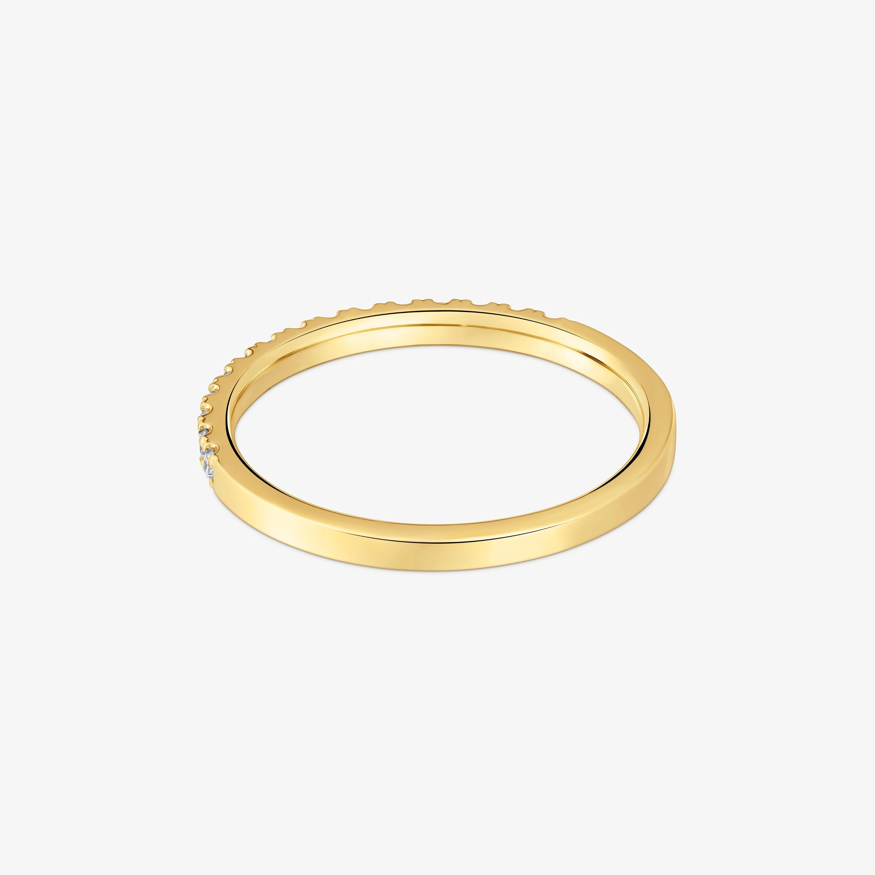 Medium Half eternity ring 18K solid gold with diamonds Les Classiques