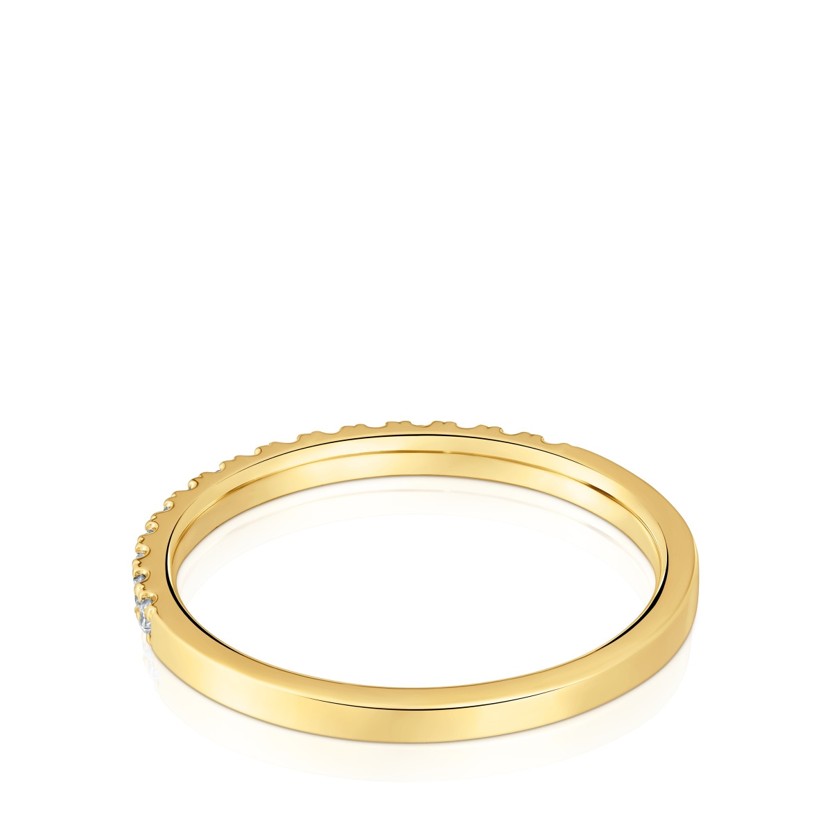 Anillo media alianza mediana de oro con diamantes Les Classiques
