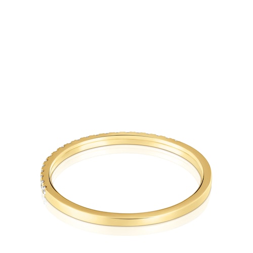Anillo media alianza pequeña de oro con diamantes Les Classiques