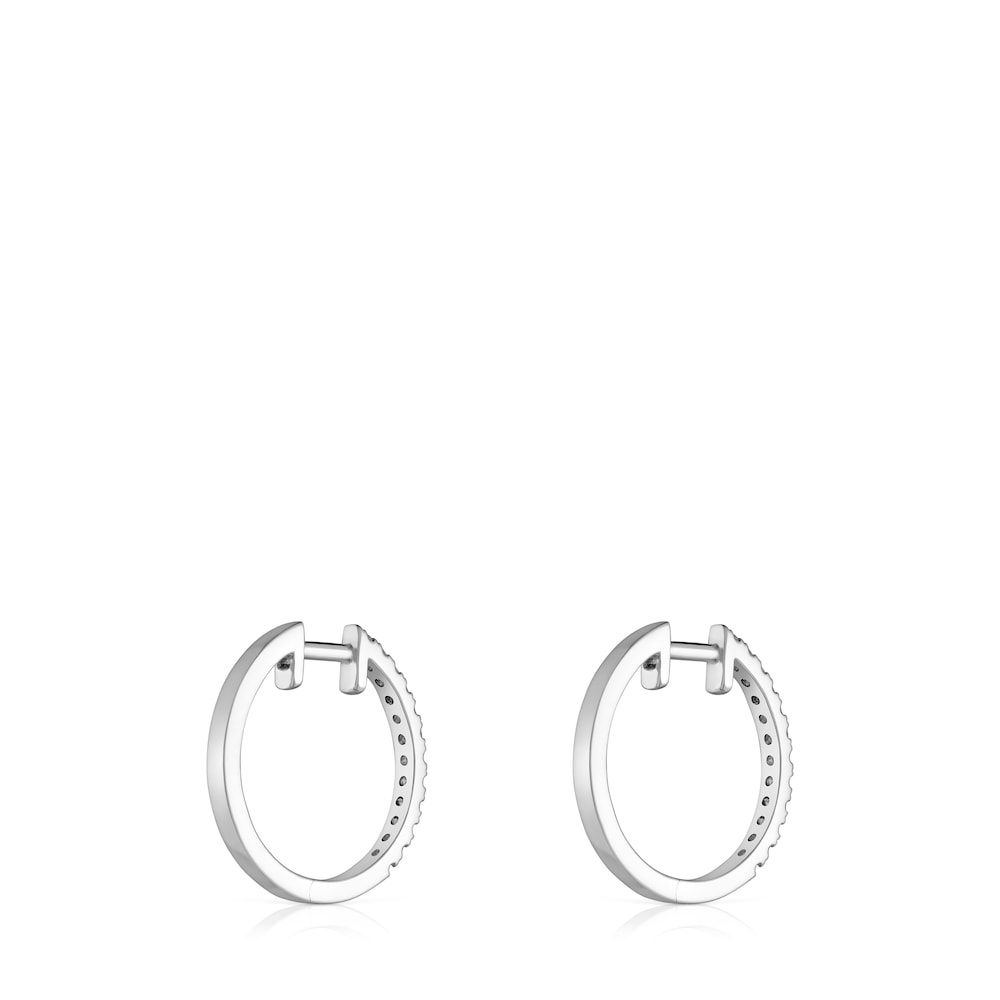 Short hoop Earrings in gold with 12,5 mm diamonds Les Classiques