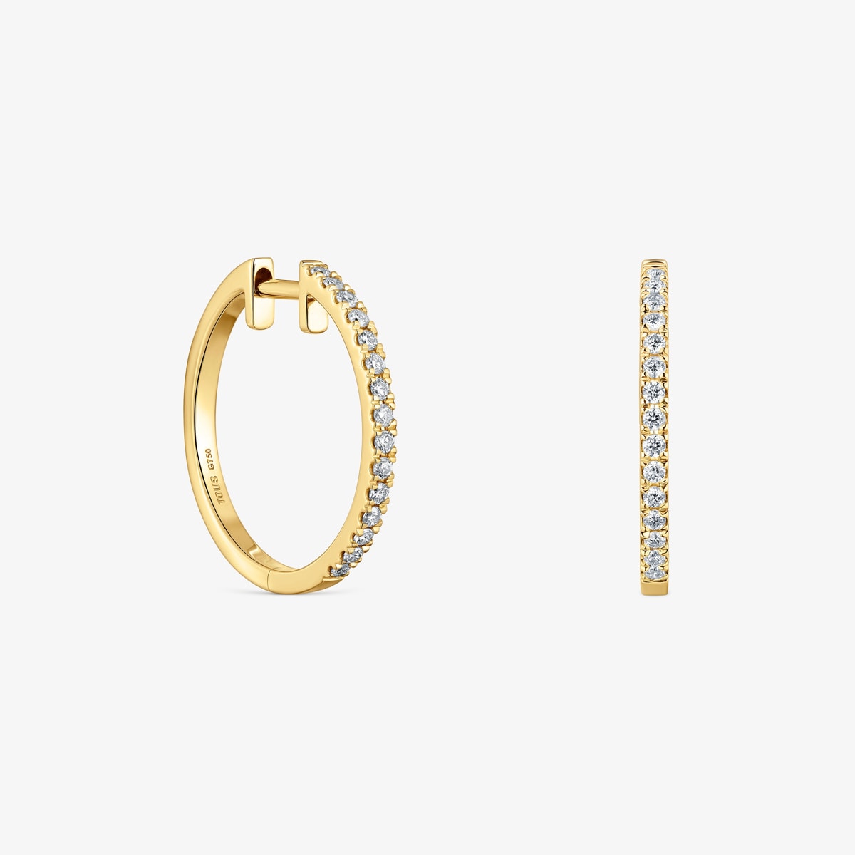 Tous - Pendientes Aro Cortos De Oro Con Diamantes 18 Mm Les Classiques - Transparente