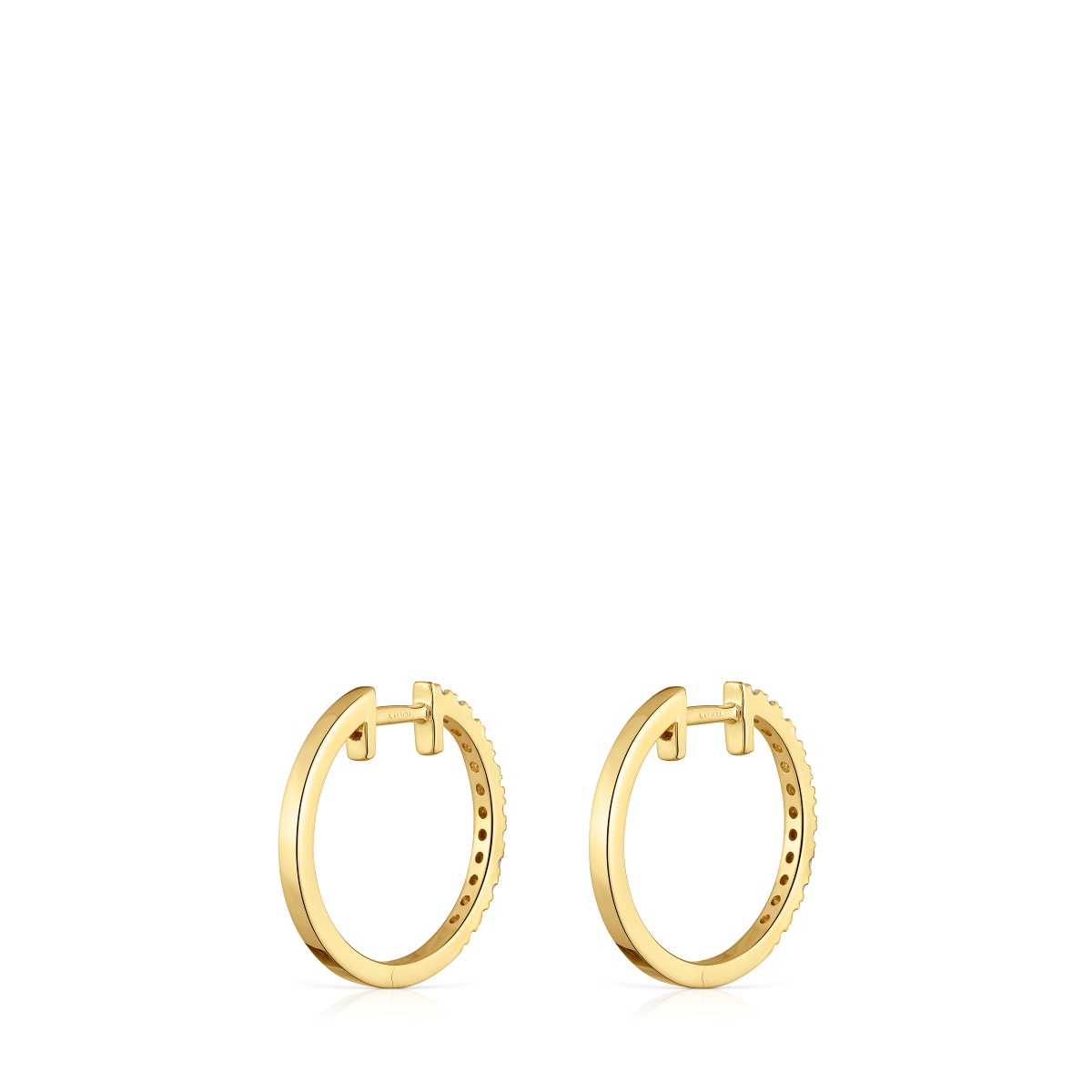 Short hoop Earrings in gold with 12,5 mm diamonds Les Classiques