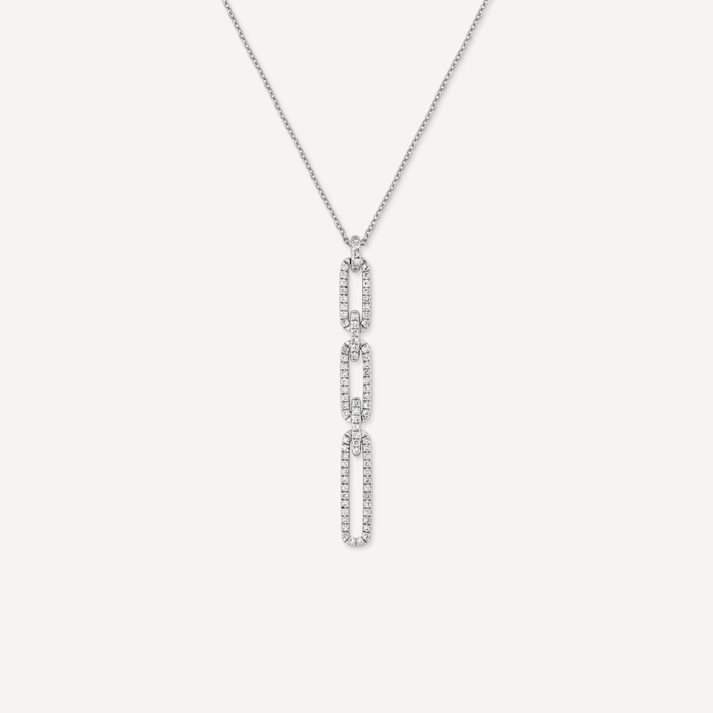 Collar corto oval de oro blanco con diamantes Les Classiques