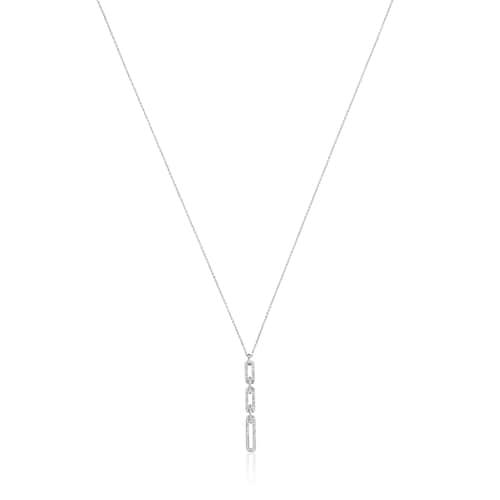 Collar corto oval de oro blanco con diamantes Les Classiques