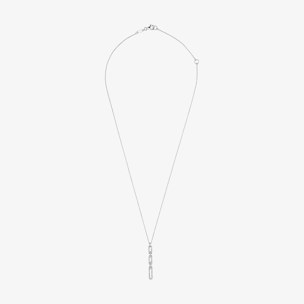 Collar corto oval de oro blanco con diamantes Les Classiques