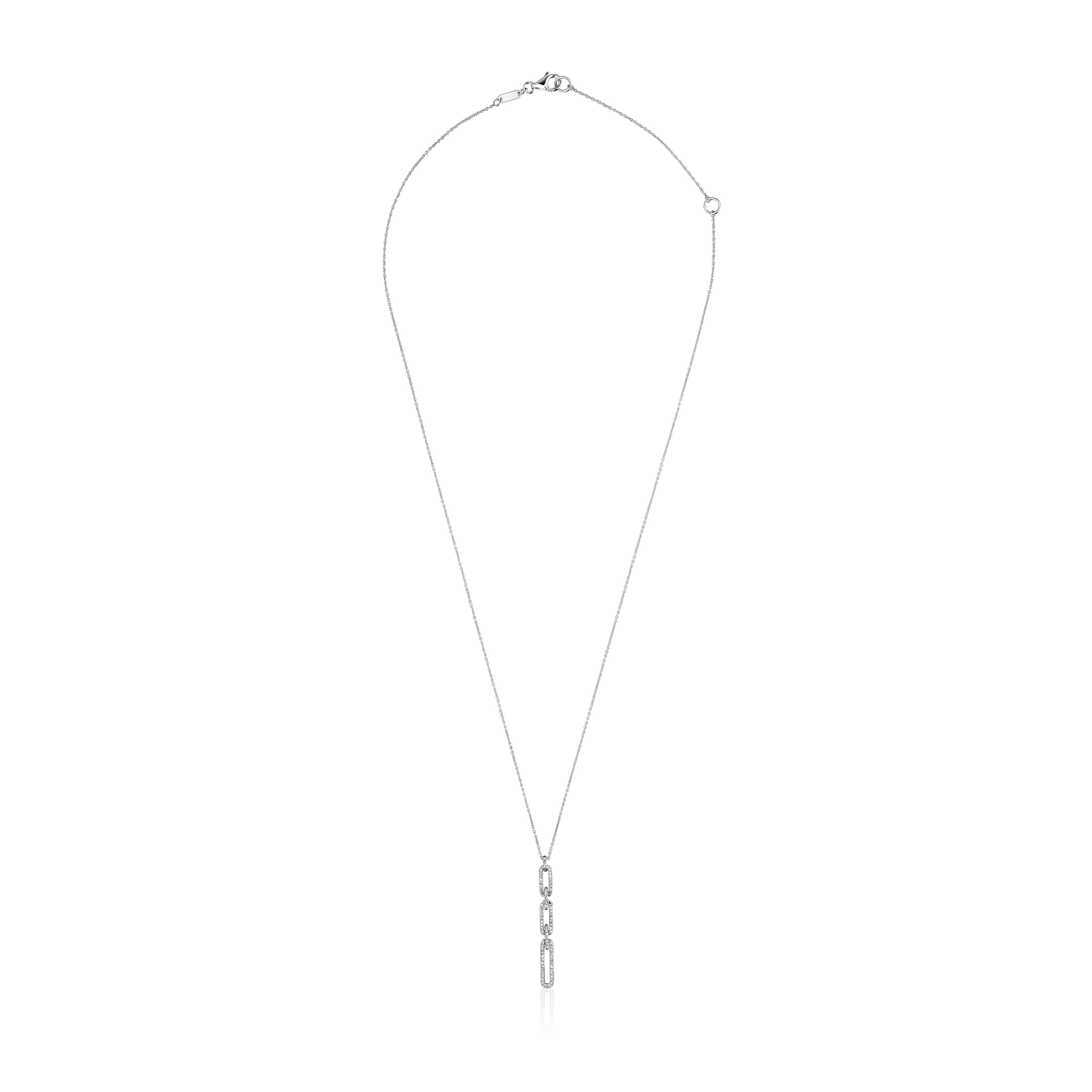 Short oval Necklace in white gold with diamonds Les Classiques