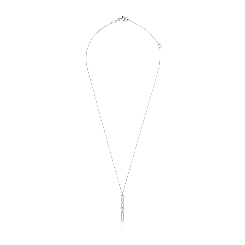 Short oval Necklace in white gold with diamonds Les Classiques