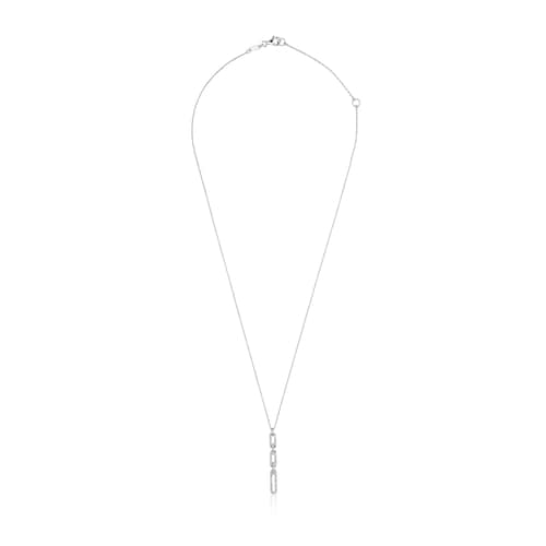 Collar corto oval de oro blanco con diamantes Les Classiques