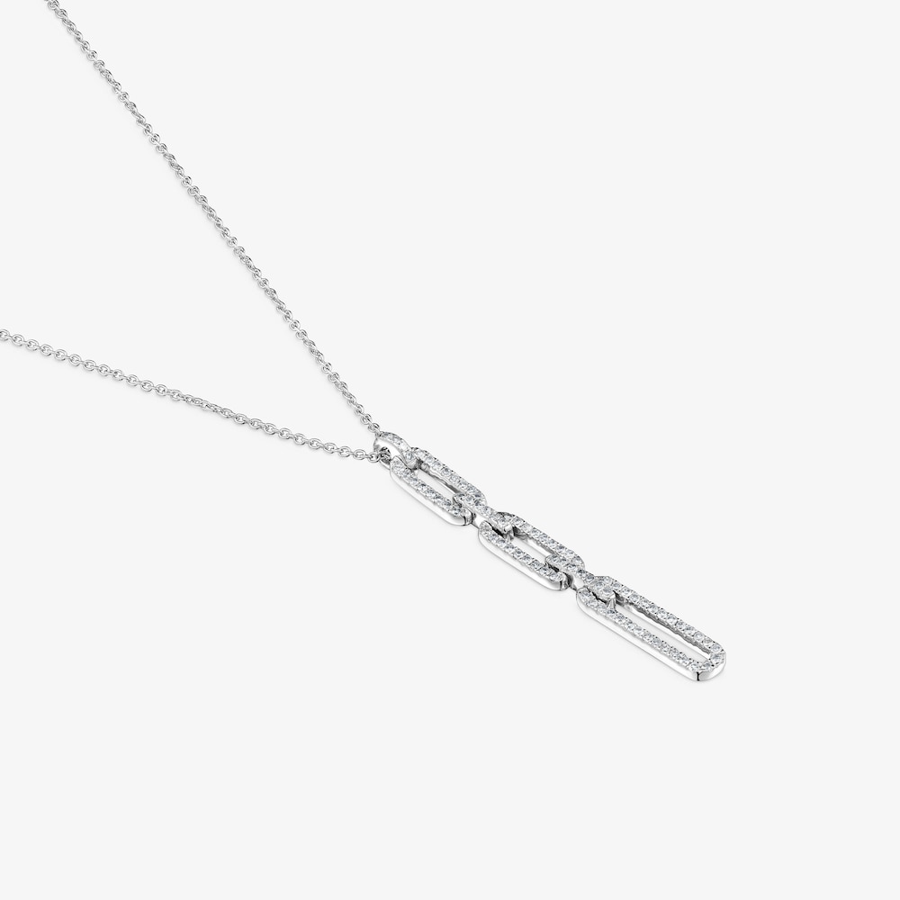 Collar corto oval de oro blanco con diamantes Les Classiques