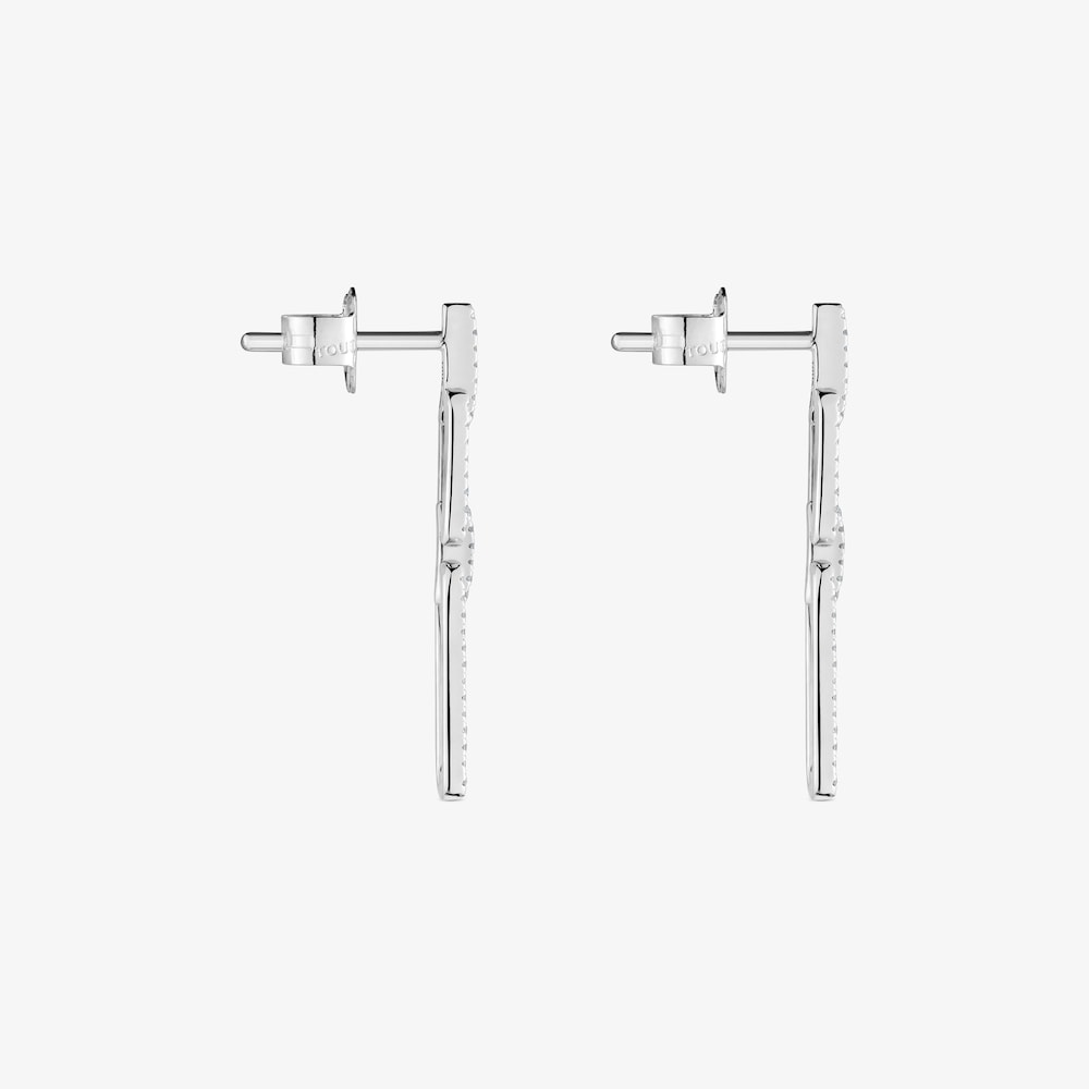 Długie owalne kolczyki Les Classiques wykonane z białego złota i diament&oacute;w
