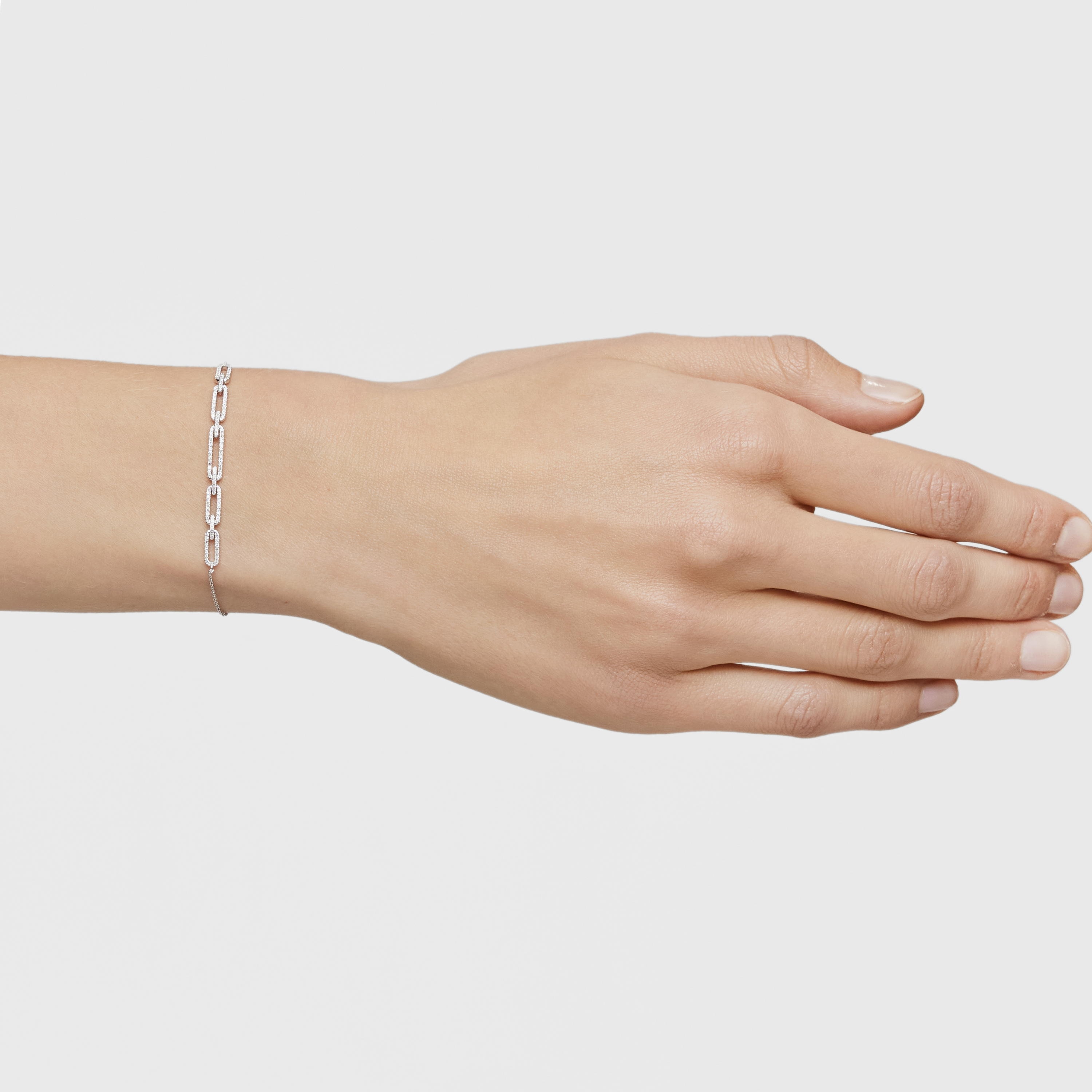 Chain Bracelet in 18K white gold with diamonds Les Classiques