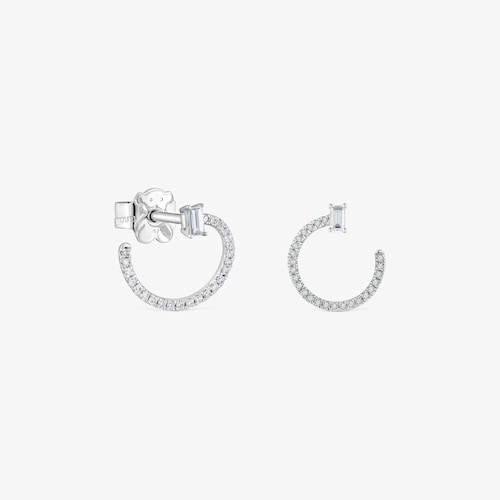 Středně velk&eacute; kr&aacute;tk&eacute; kruhov&eacute; N&aacute;u&scaron;nice z&nbsp;b&iacute;l&eacute;ho zlata s&nbsp;diamanty Les Classiques