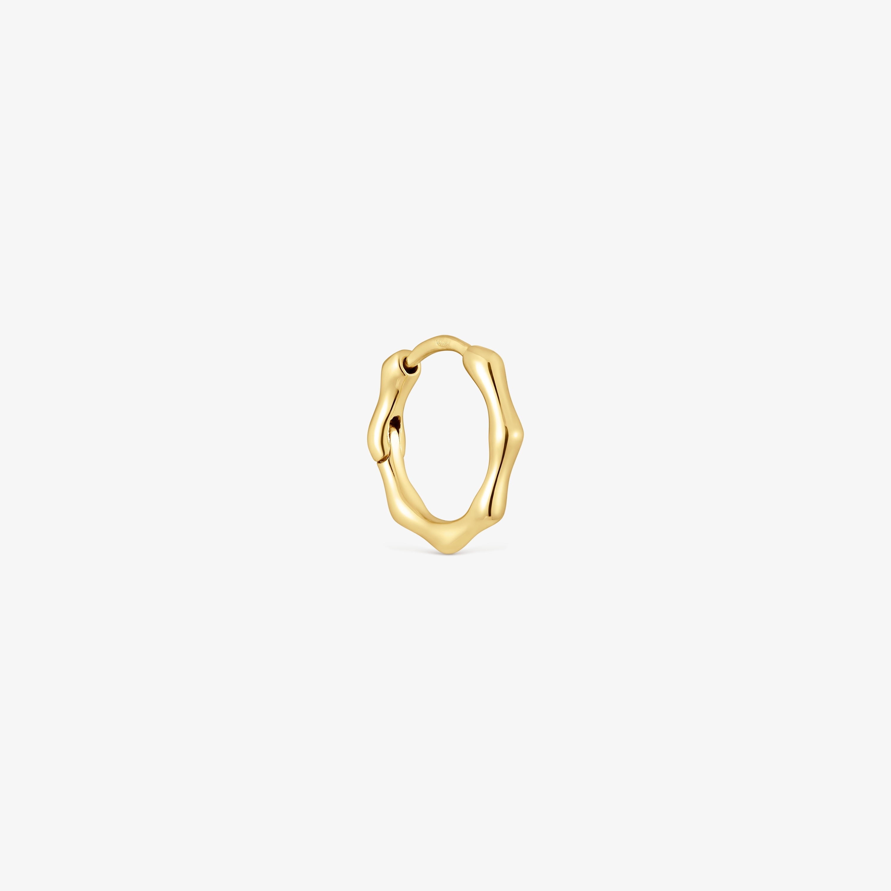 Individual 18K solid gold hoop Earring with embellishments Basics