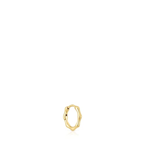 Pendiente aro individual de oro con detalles Basics