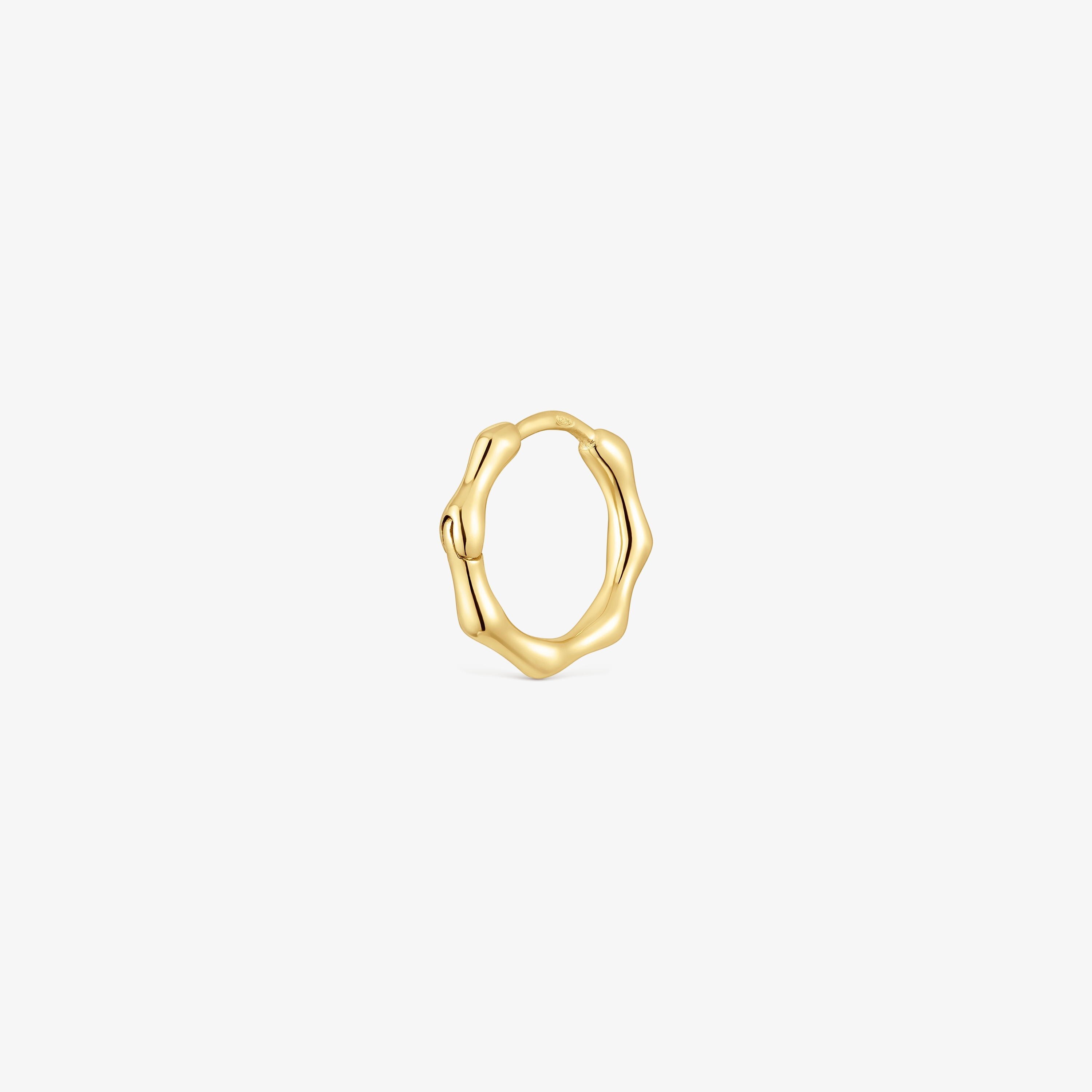 Individual 18K solid gold hoop Earring with embellishments Basics