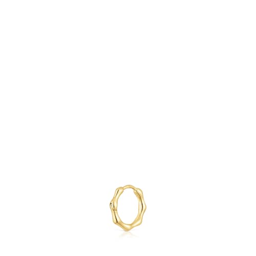 Pendiente aro individual de oro con detalles Basics