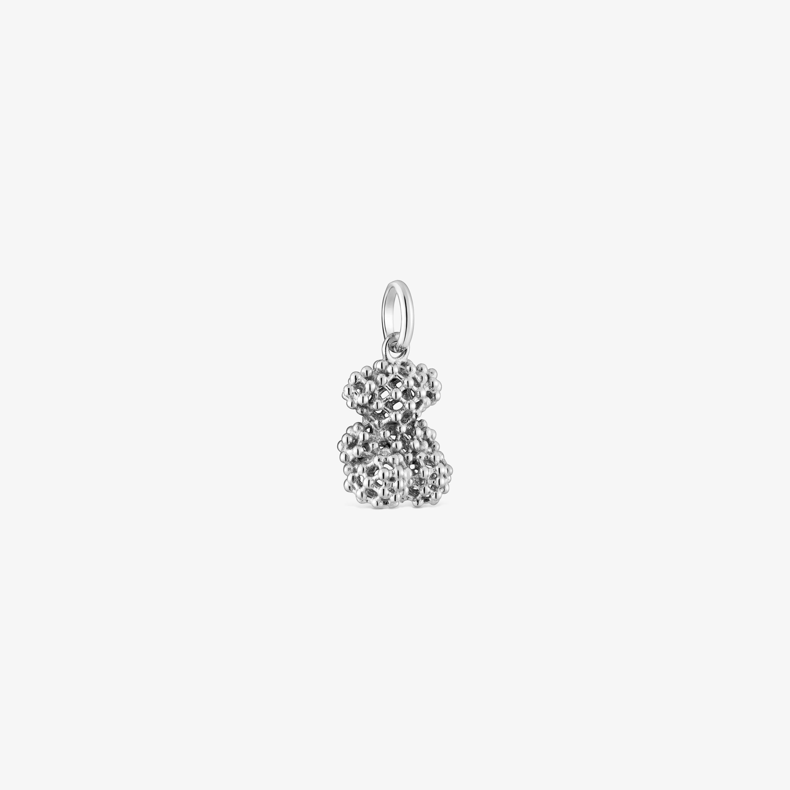 texturized 18K white gold bear Pendant Bold Bear