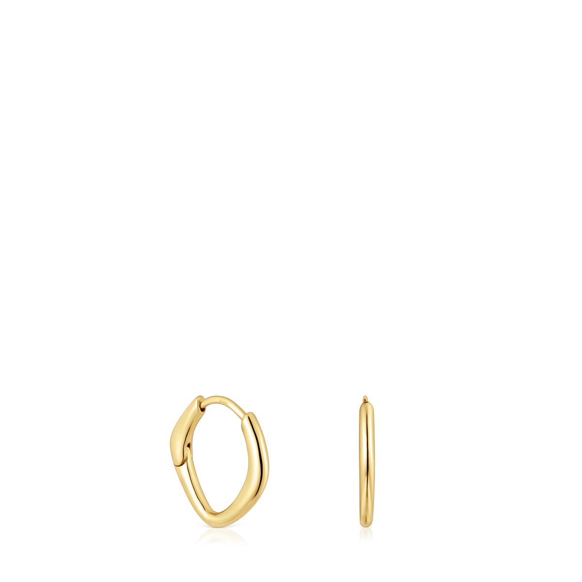 Short hoop pointed oval gold Earrings Basics