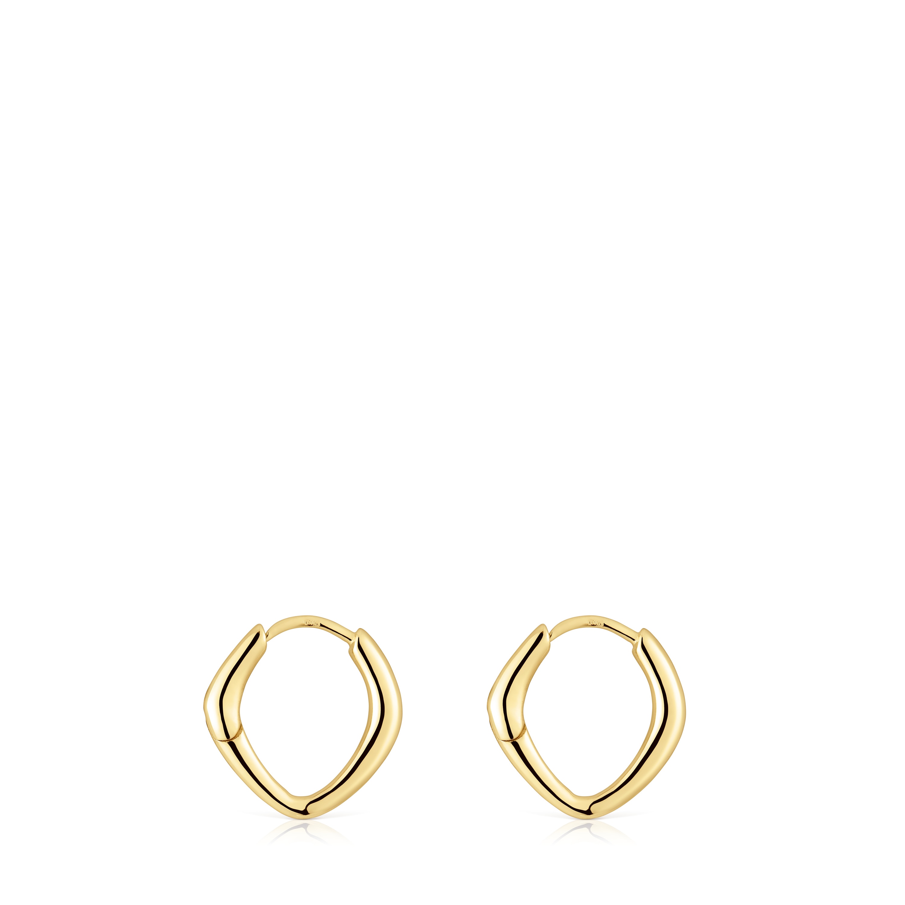Short hoop pointed oval gold Earrings Basics
