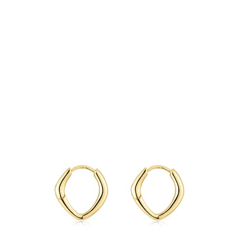 Short hoop pointed oval gold Earrings Basics