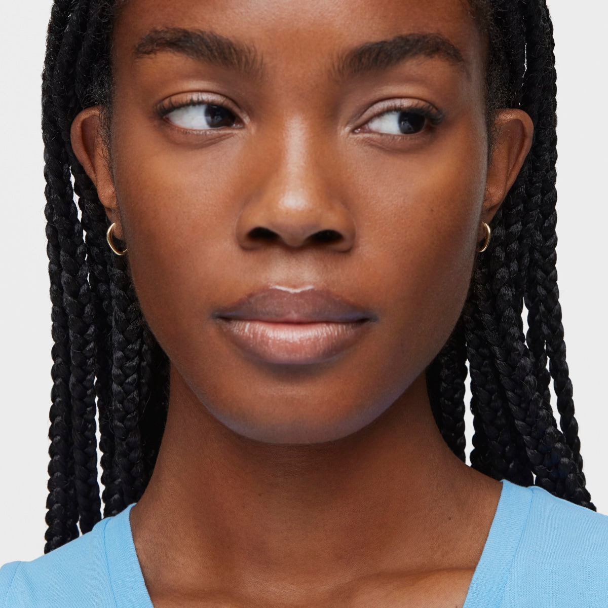 Short hoop pointed oval gold Earrings Basics