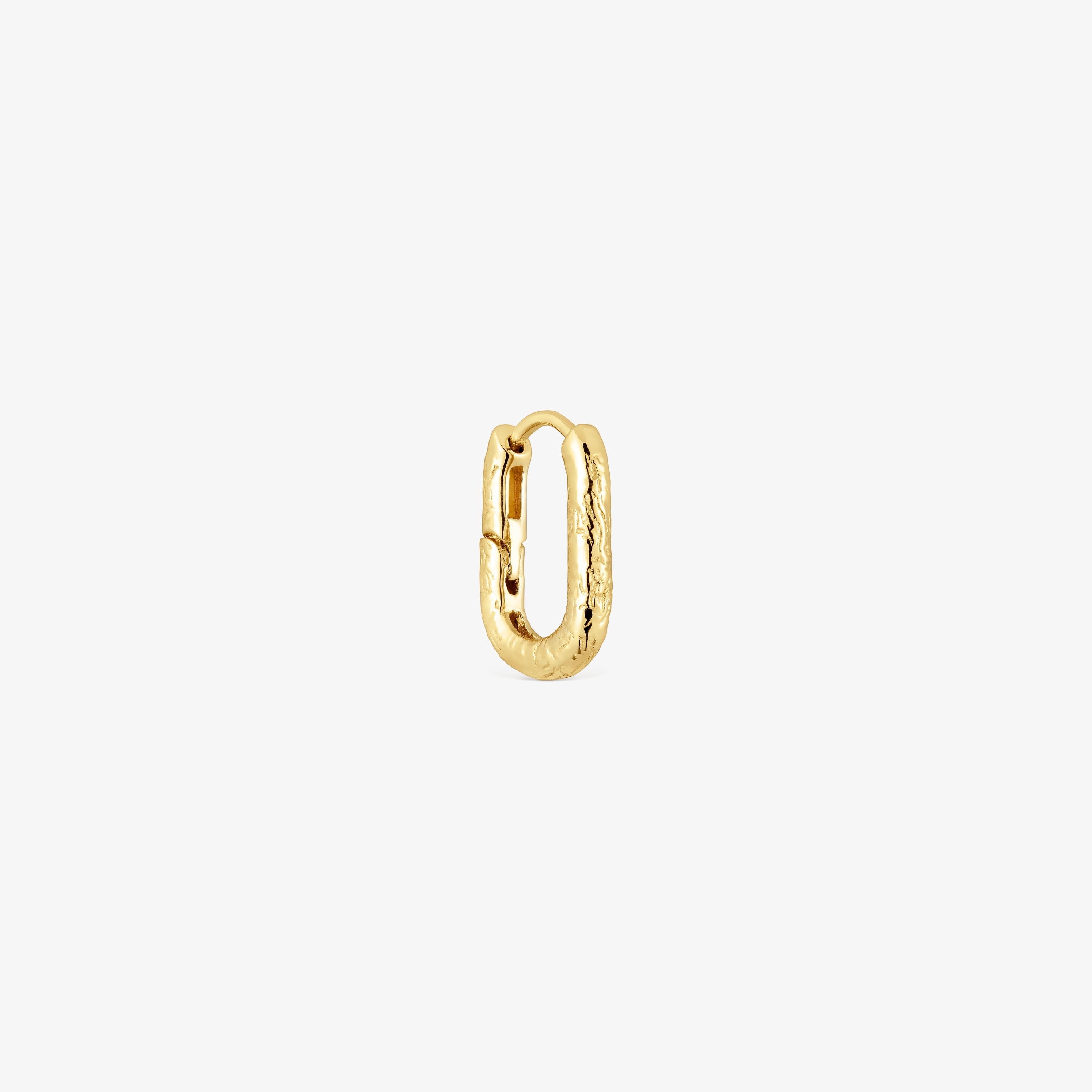 Individual 18K solid gold textured hoop Earring Basics