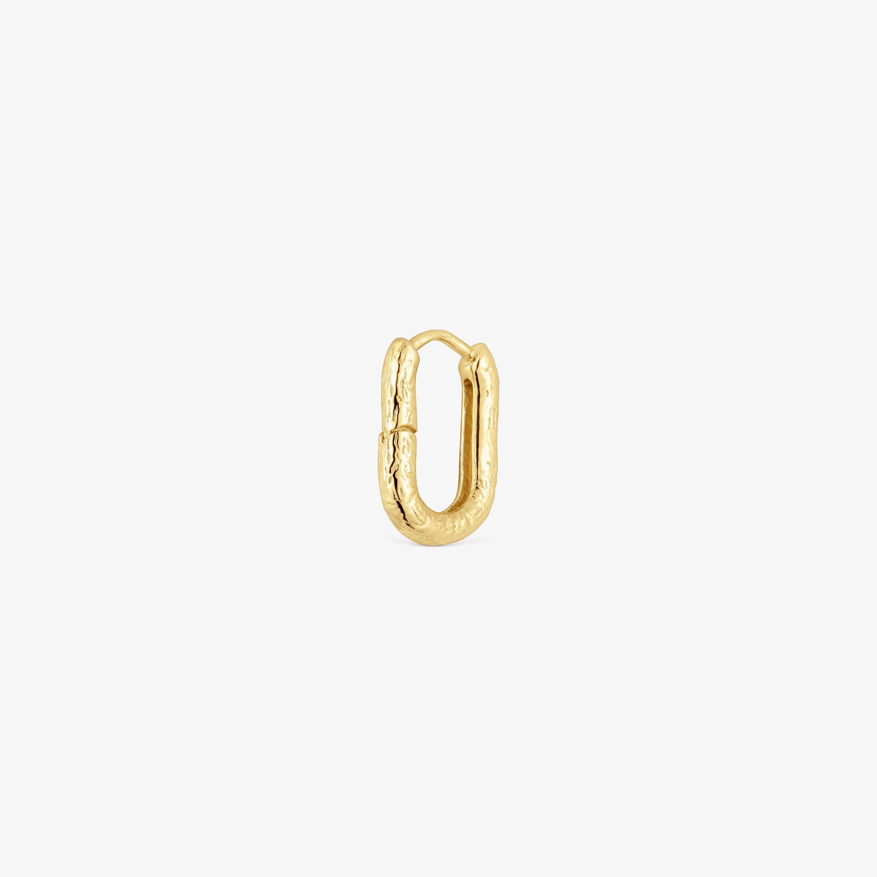 Individual 18K solid gold textured hoop Earring Basics